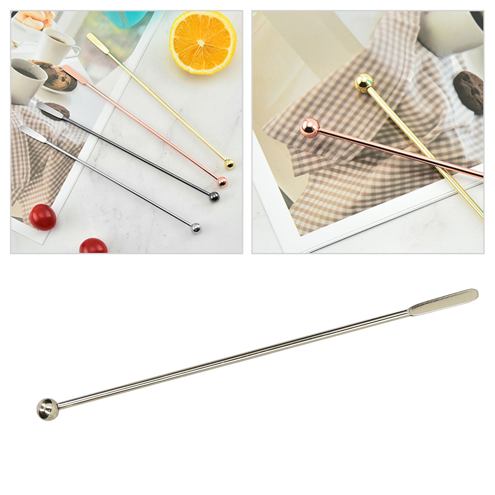 304 Stainless Steel Stirrer Cocktail Coffee Beverage Drink Stirring Rod Bar view 11