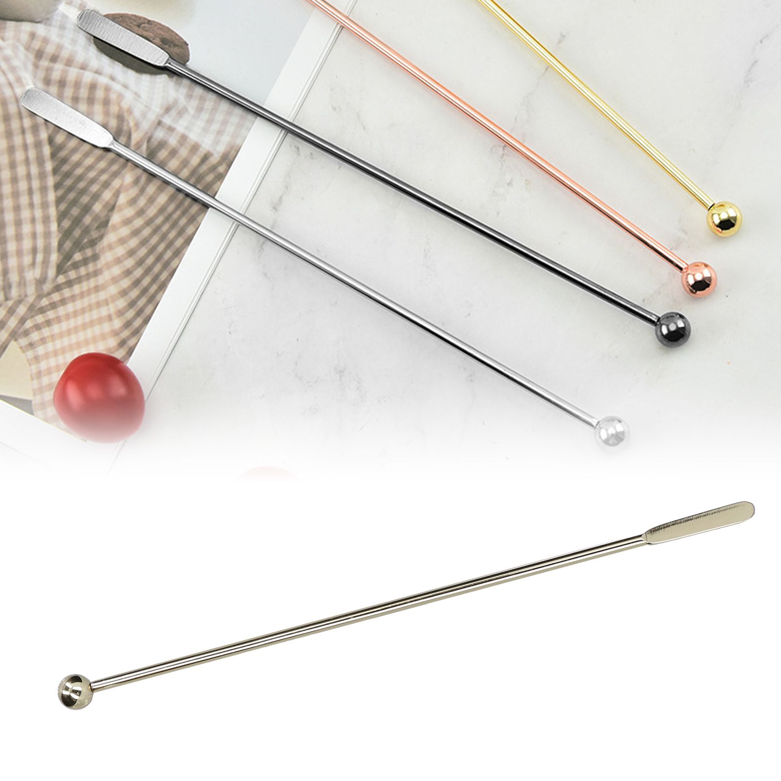 304 Stainless Steel Stirrer Cocktail Coffee Beverage Drink Stirring Rod Bar view 12