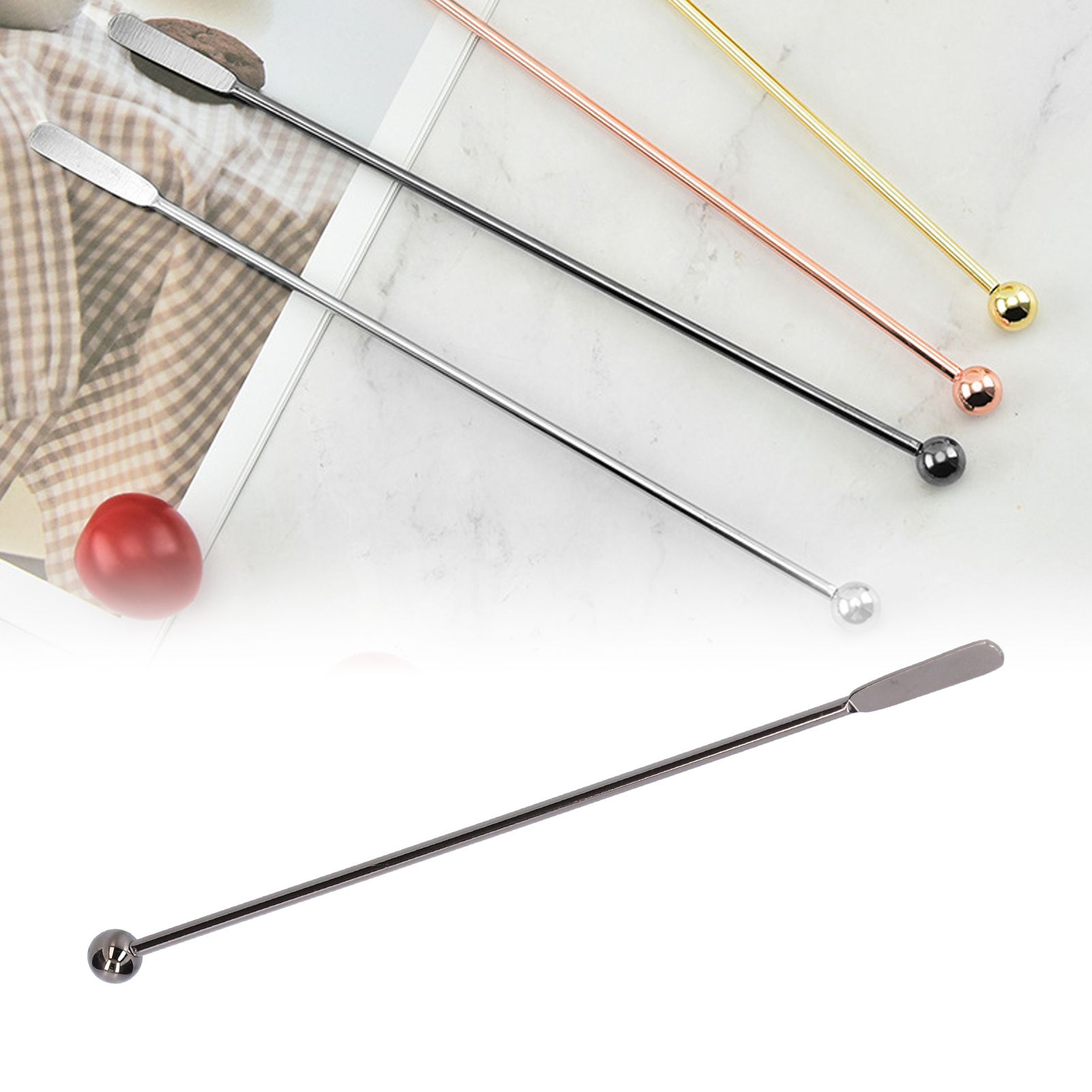 304 Stainless Steel Stirrer Cocktail Coffee Beverage Drink Stirring Rod Bar view 12