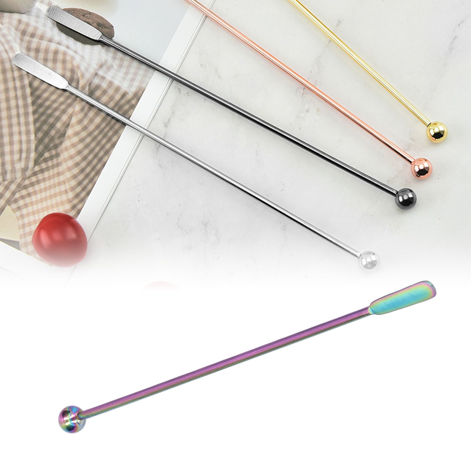 304 Stainless Steel Stirrer Cocktail Coffee Beverage Drink Stirring Rod Bar view 12