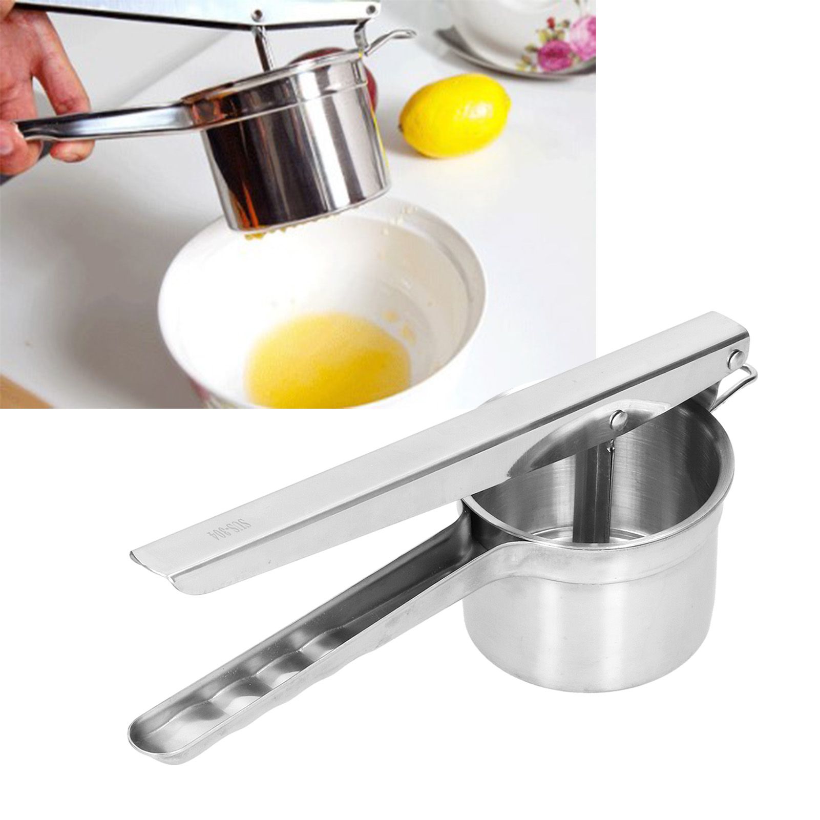 Stainless Steel Manual Mashed Potato Machine Hand Kitchen Food Strainer view 11