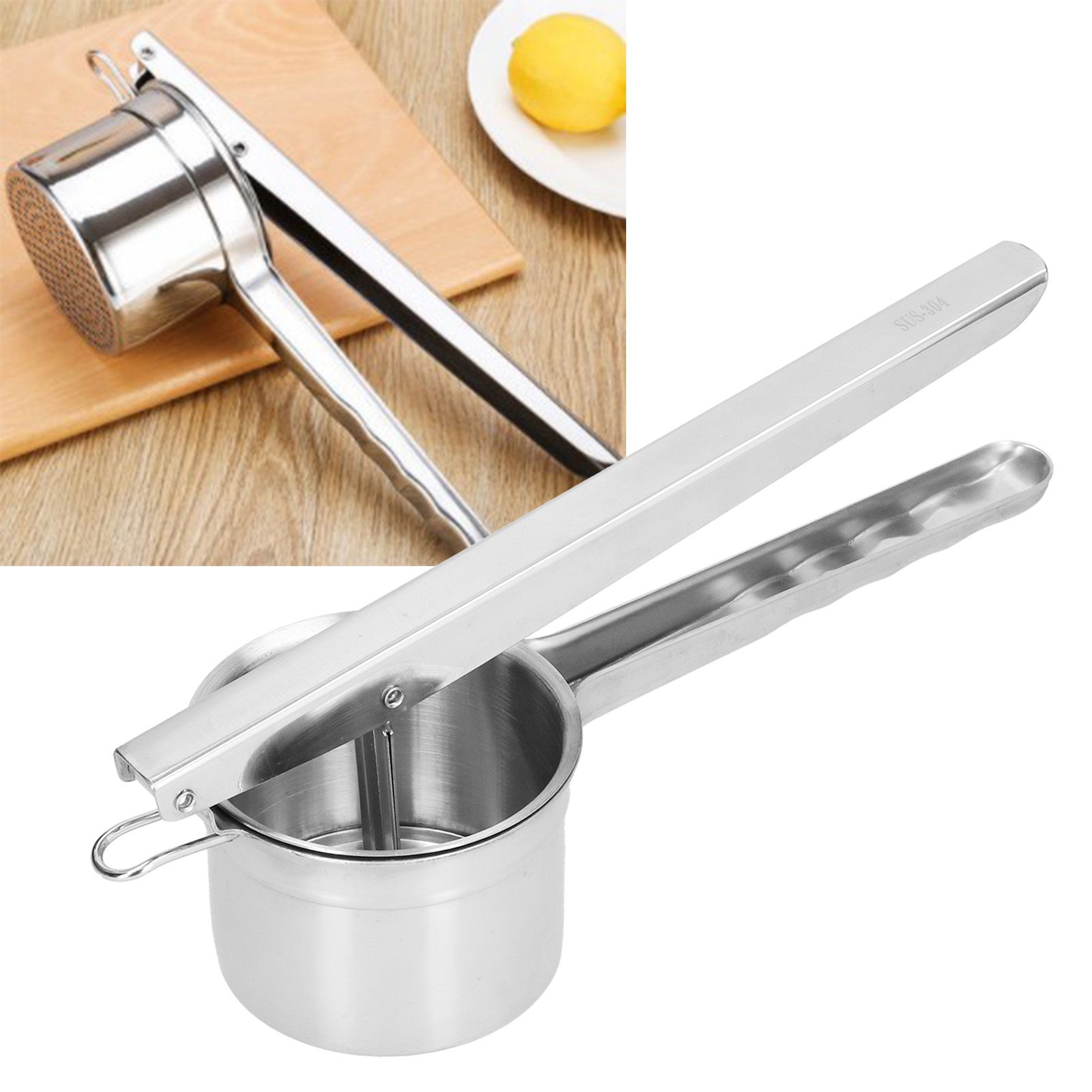 Stainless Steel Manual Mashed Potato Machine Hand Kitchen Food Strainer view 12