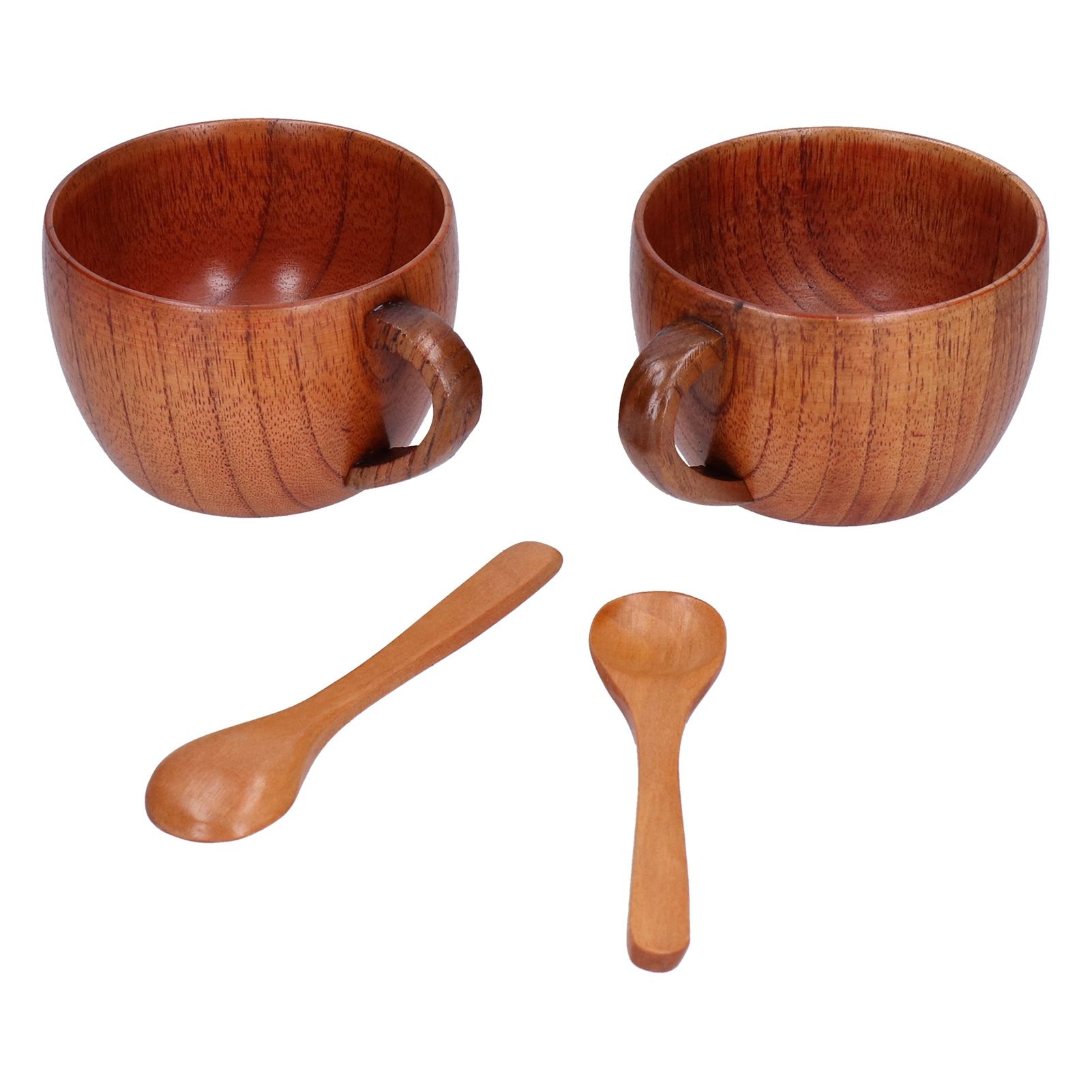 Wooden Beer Mug Hand Made Antique Milk Coffee Cup with Spoon for Birthday Gift view 7