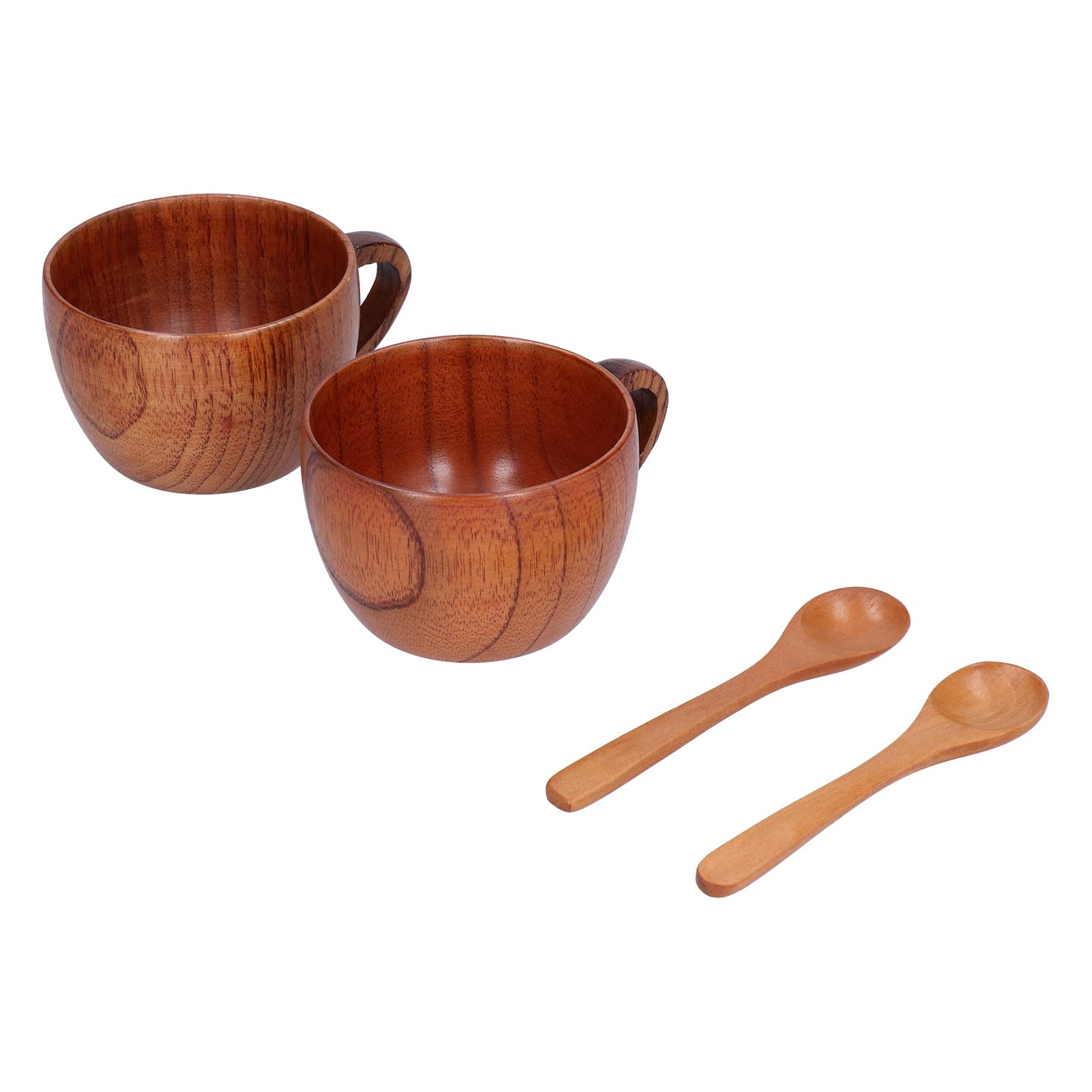 Wooden Beer Mug Hand Made Antique Milk Coffee Cup with Spoon for Birthday Gift view 8