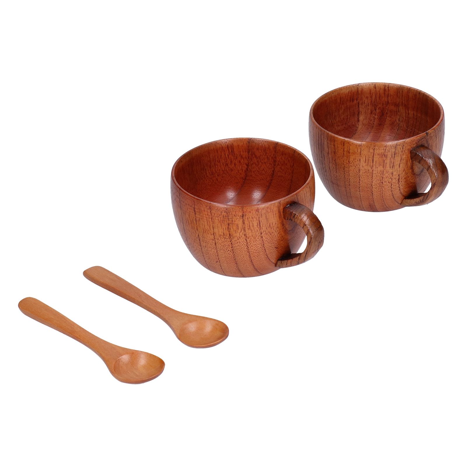 Wooden Beer Mug Hand Made Antique Milk Coffee Cup with Spoon for Birthday Gift view 10