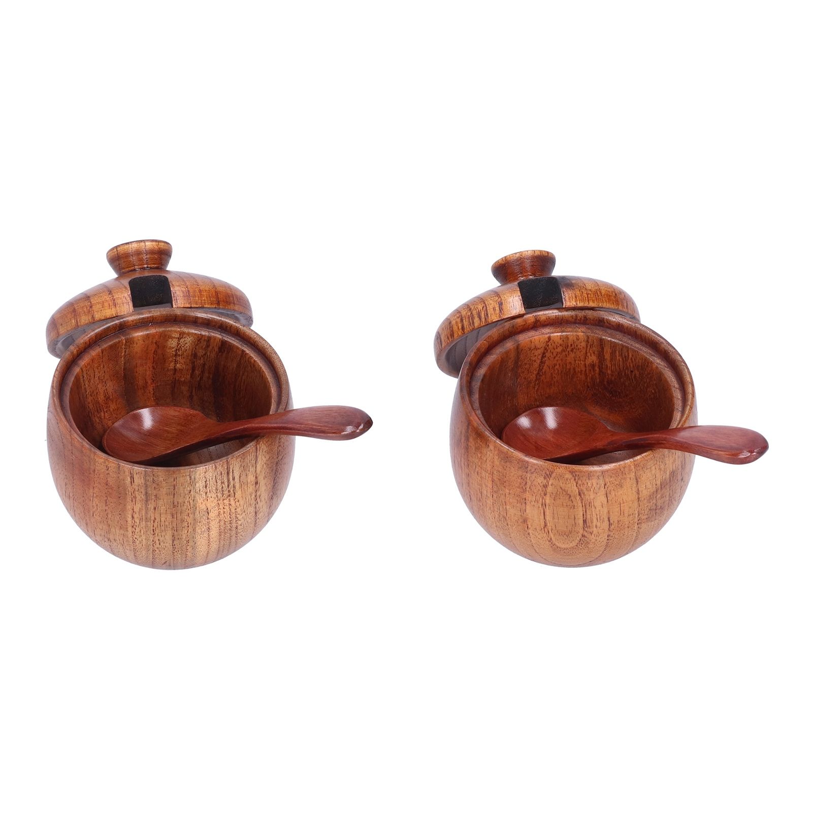 Seasoning Pot Wooden Salt Nontoxic Odorless Salt Container Spice Jar with Lid