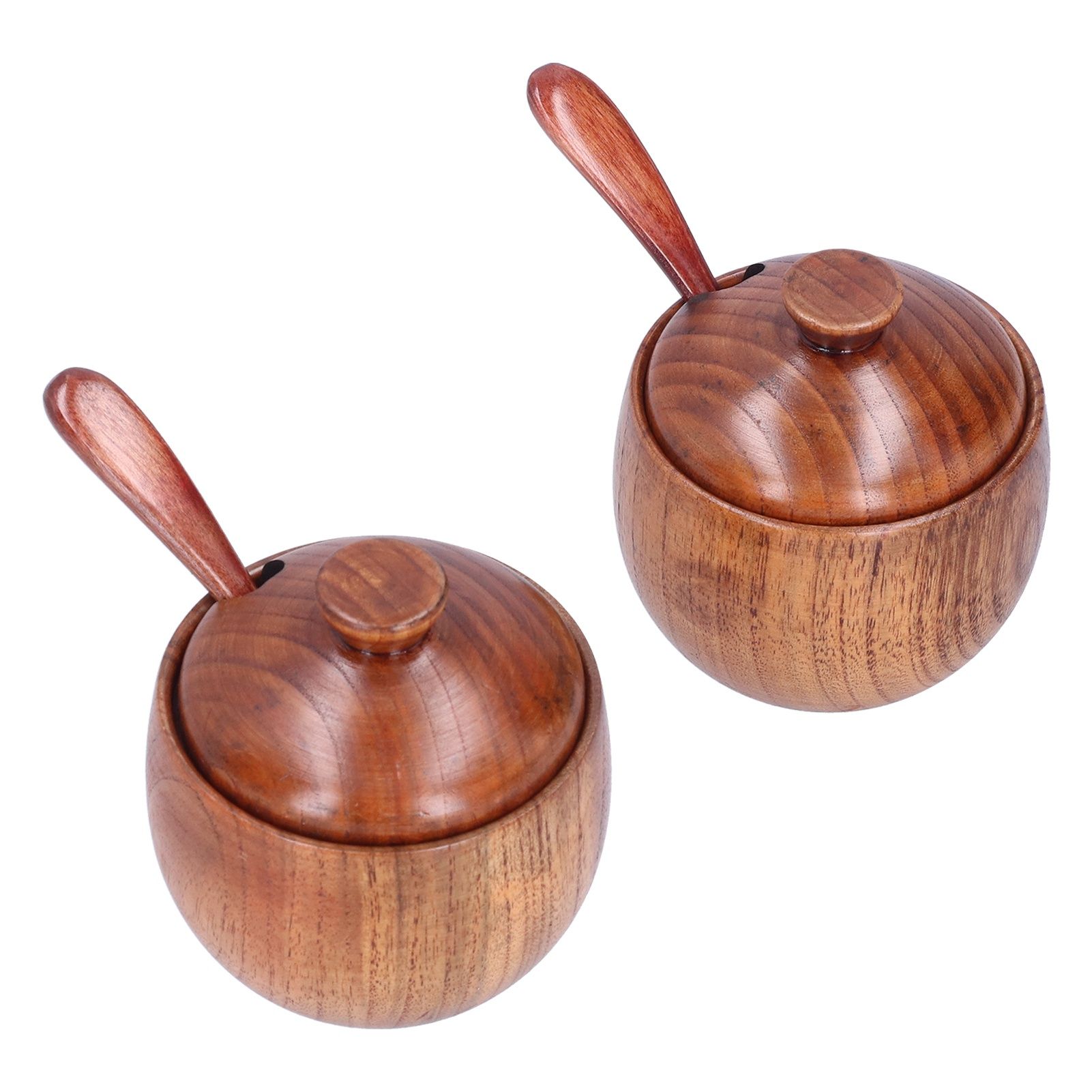 Seasoning Pot Wooden Salt Nontoxic Odorless Salt Container Spice Jar with Lid view 4