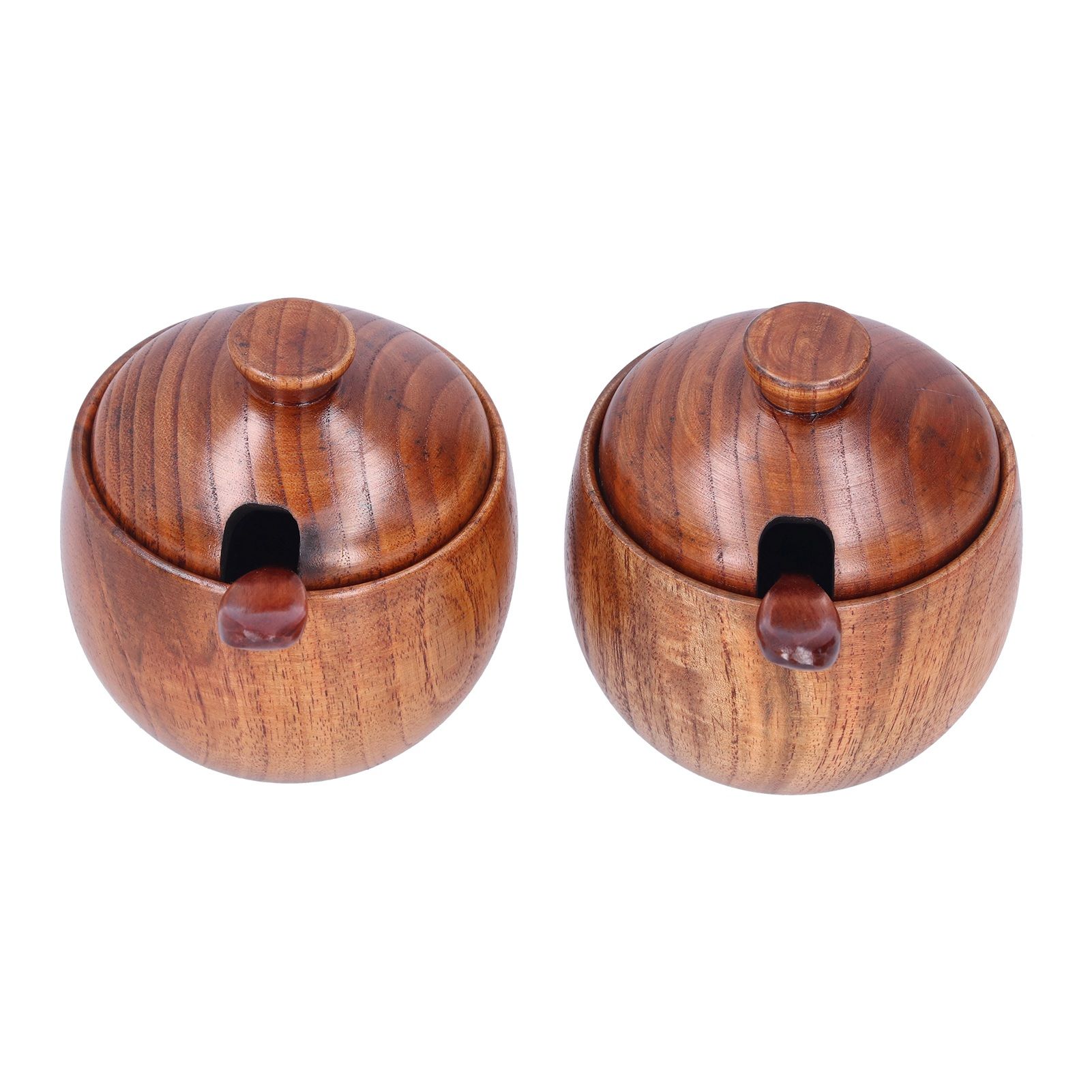 Seasoning Pot Wooden Salt Nontoxic Odorless Salt Container Spice Jar with Lid view 5