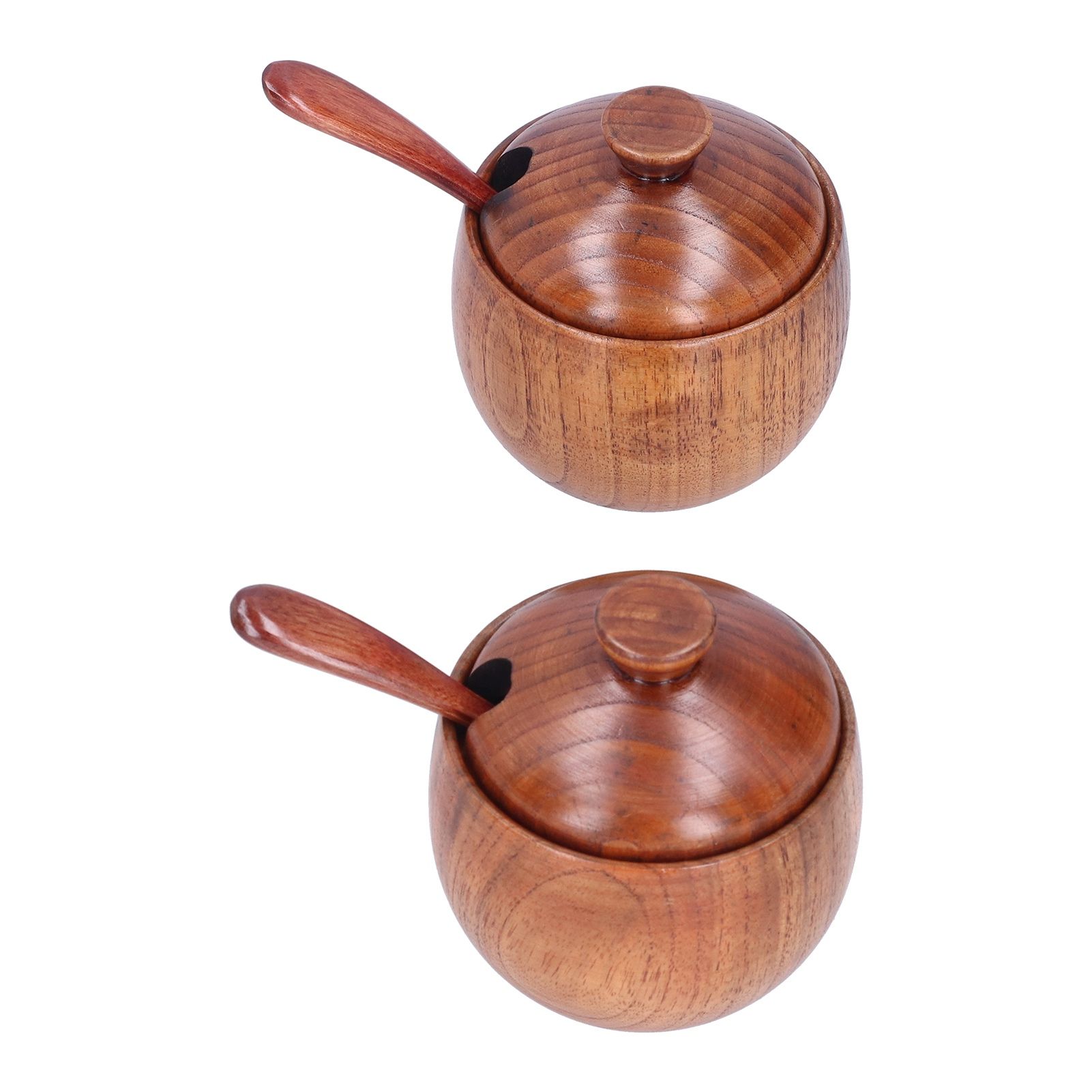 Seasoning Pot Wooden Salt Nontoxic Odorless Salt Container Spice Jar with Lid view 6