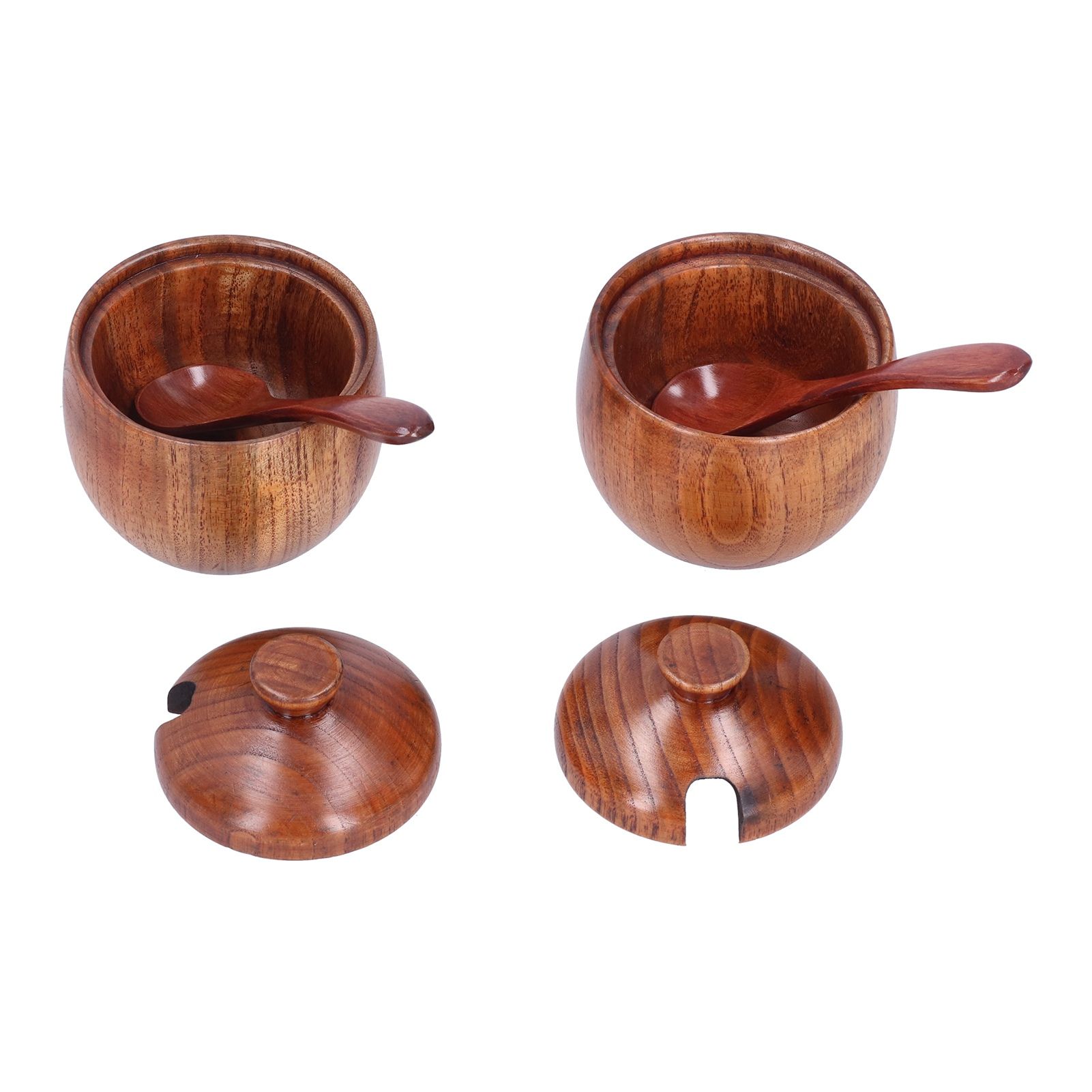 Seasoning Pot Wooden Salt Nontoxic Odorless Salt Container Spice Jar with Lid view 7