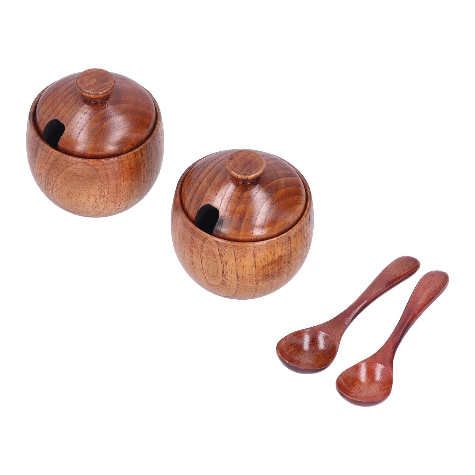 Seasoning Pot Wooden Salt Nontoxic Odorless Salt Container Spice Jar with Lid view 10