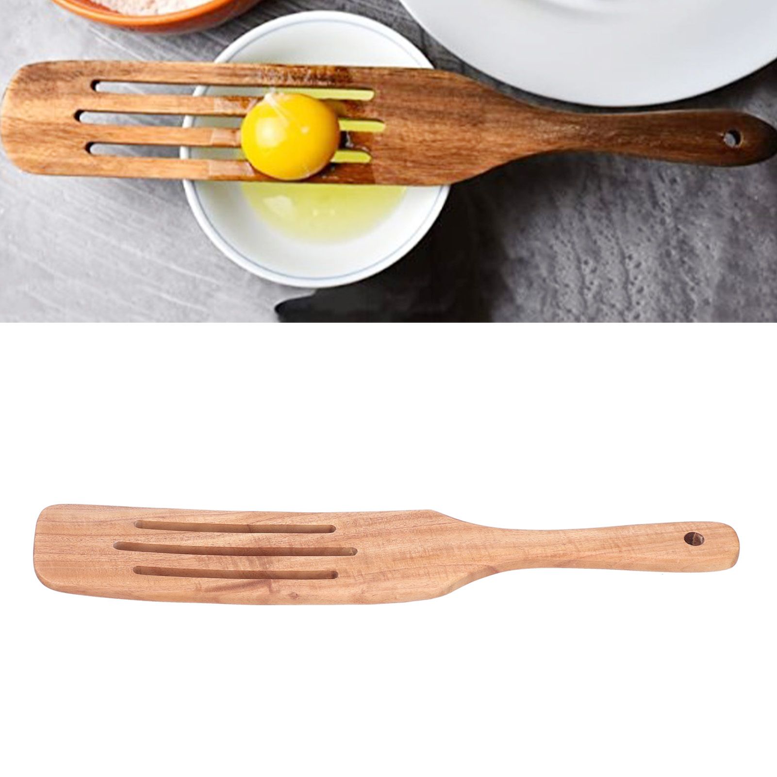 Teak Spatula Wooden Steak Pizza Cooking Salad Frying Spatula for Business view 11