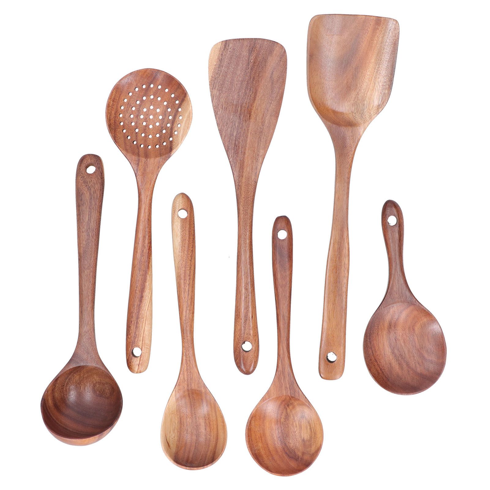 Wooden Spatula Spoon Set Kitchenware Utensil Nonstick Mixing Spatula Pot Spoon