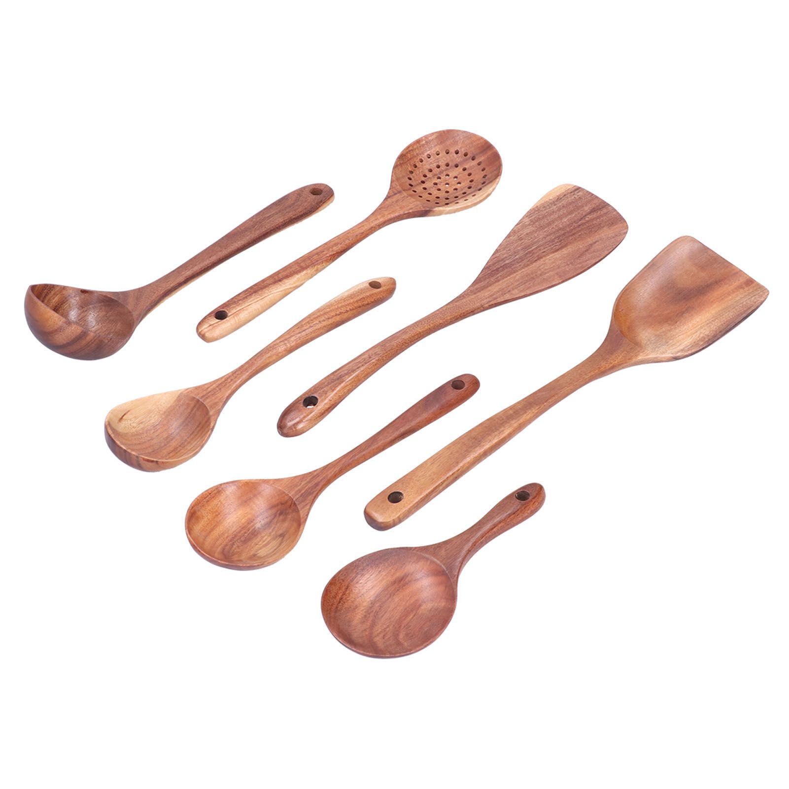 Wooden Spatula Spoon Set Kitchenware Utensil Nonstick Mixing Spatula Pot Spoon view 4