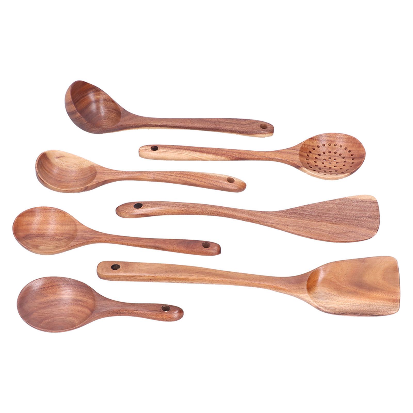 Wooden Spatula Spoon Set Kitchenware Utensil Nonstick Mixing Spatula Pot Spoon view 5