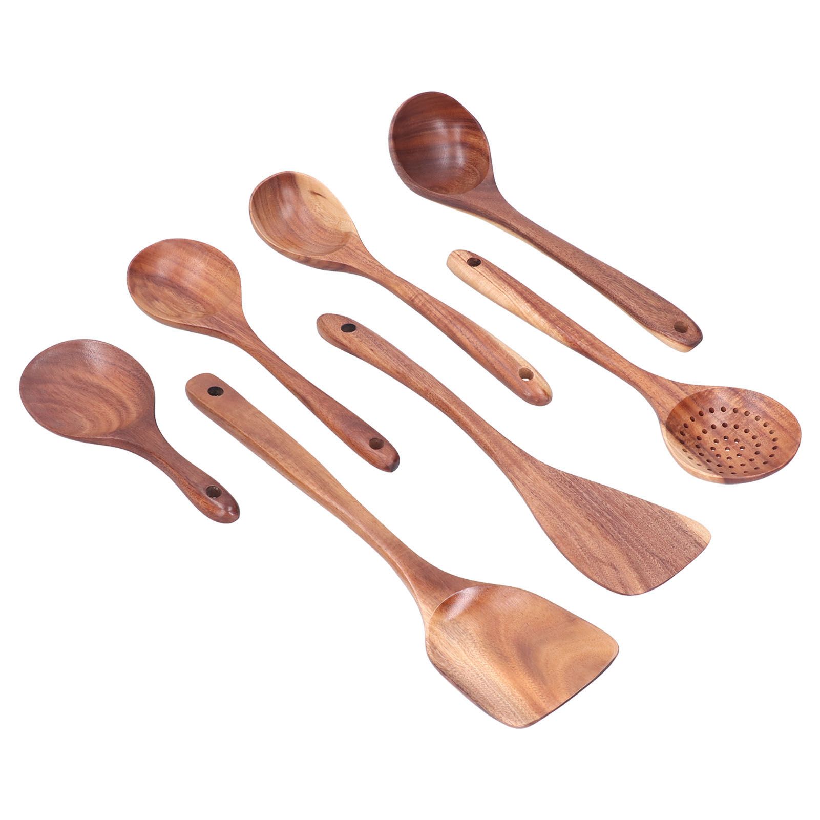 Wooden Spatula Spoon Set Kitchenware Utensil Nonstick Mixing Spatula Pot Spoon view 6