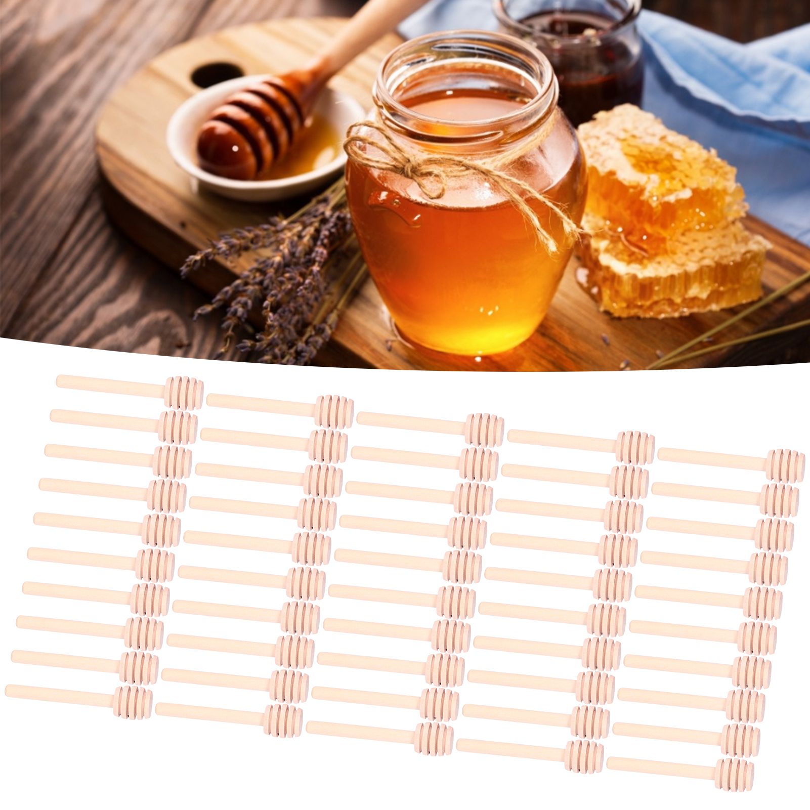 100Pcs Wood Honey Dipper Honey Stirring Sticks for Wedding Party Kitchen view 11