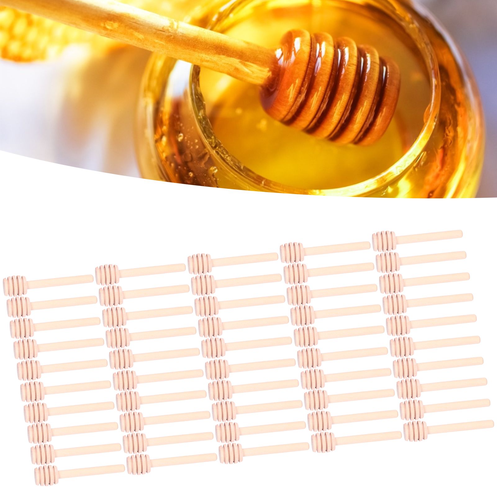 100Pcs Wood Honey Dipper Honey Stirring Sticks for Wedding Party Kitchen view 12