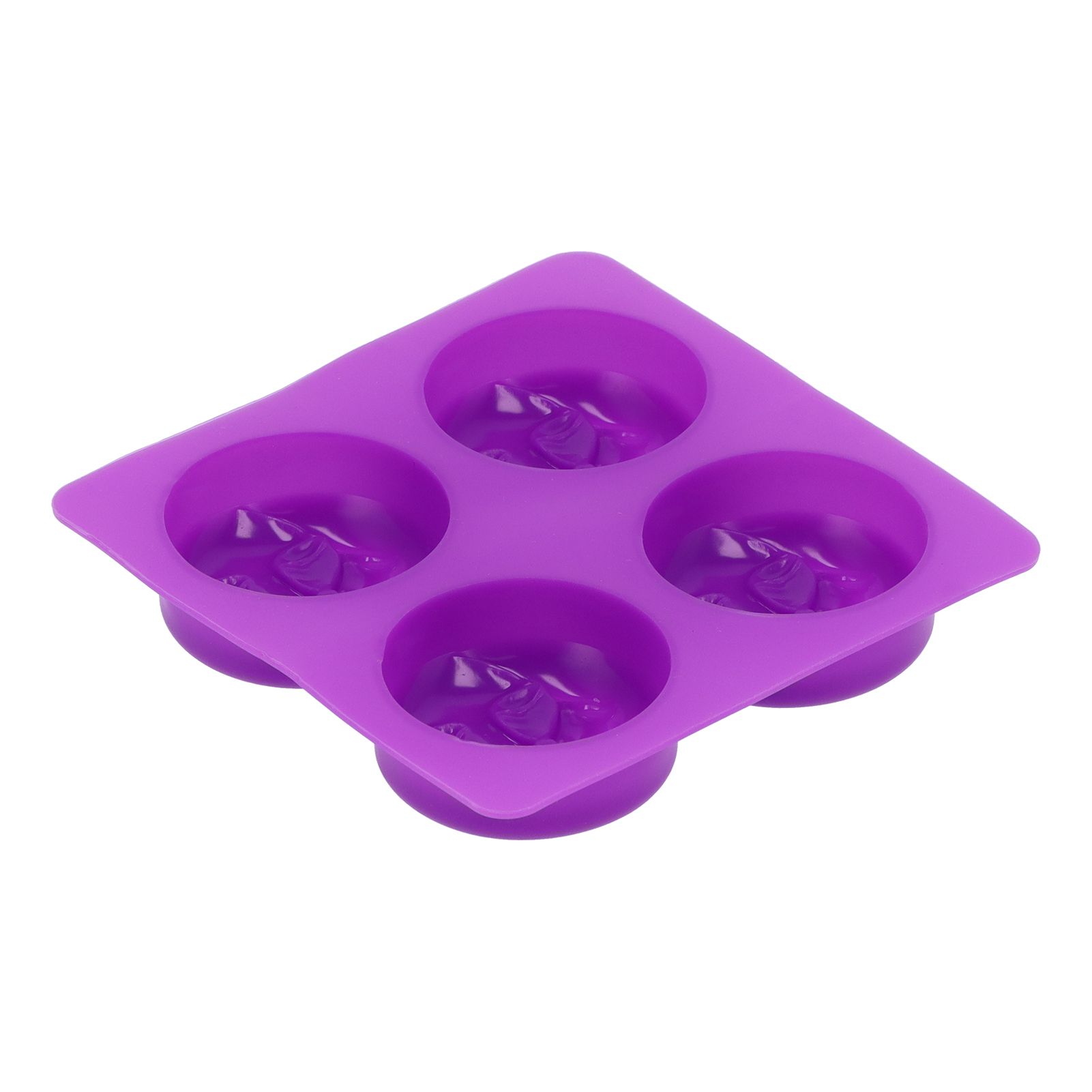 4Grid Round Moon Face Mold Silicone DIY Moon Shape HandMade Soap Mold for Home view 2