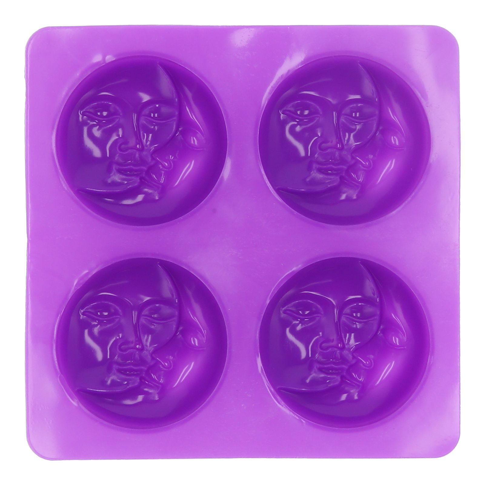 4Grid Round Moon Face Mold Silicone DIY Moon Shape HandMade Soap Mold for Home view 3