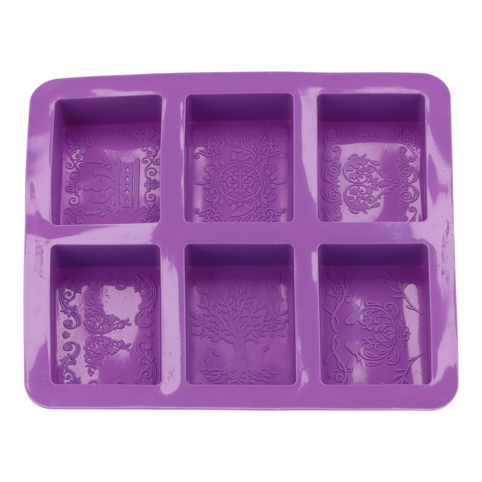6-Grid Originality Pattern Mold Silicone Hand Made Soap Cake Mold for Home view 5