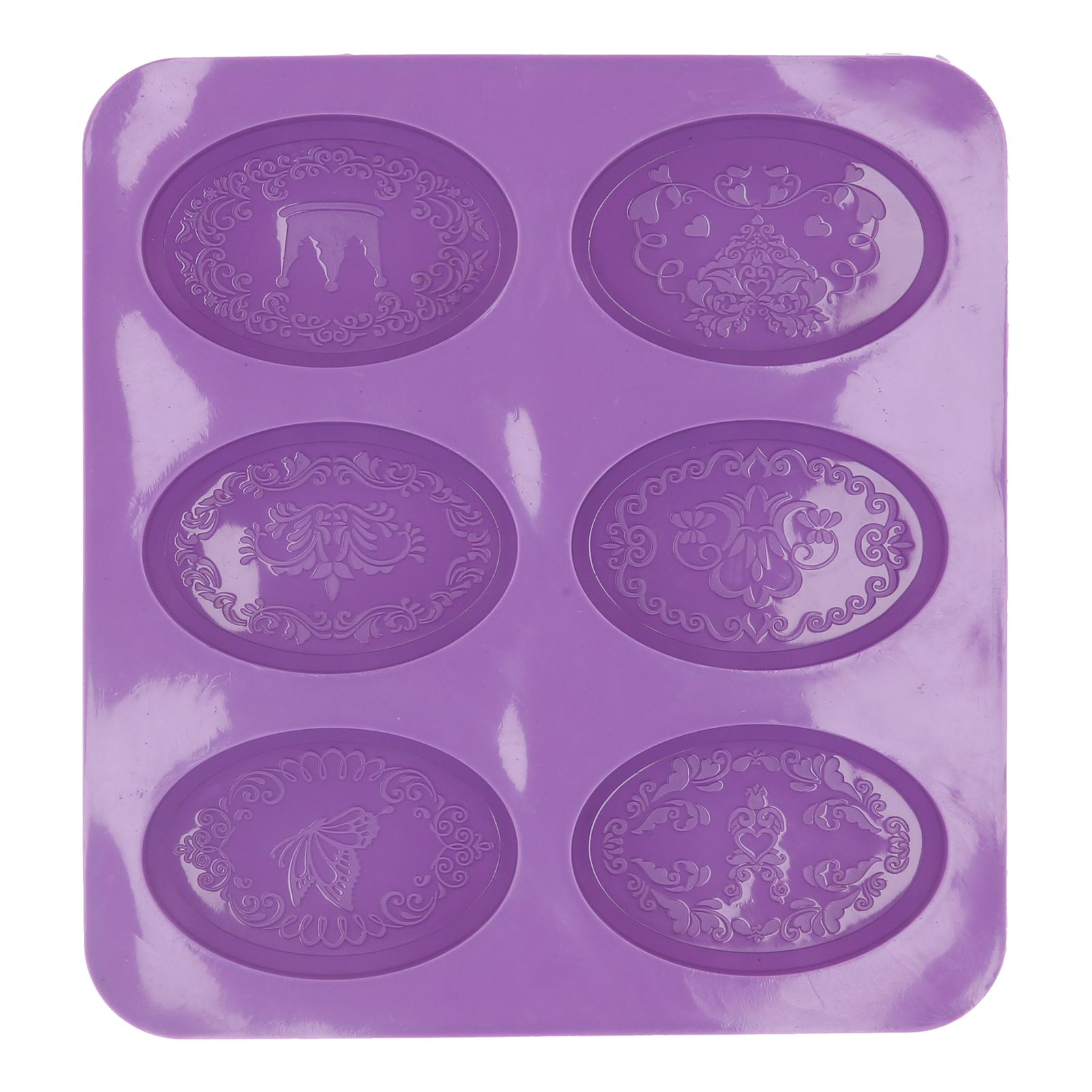 6-Grid Originality Pattern Mold Silicone Hand Made Soap Cake Mold for Home view 3