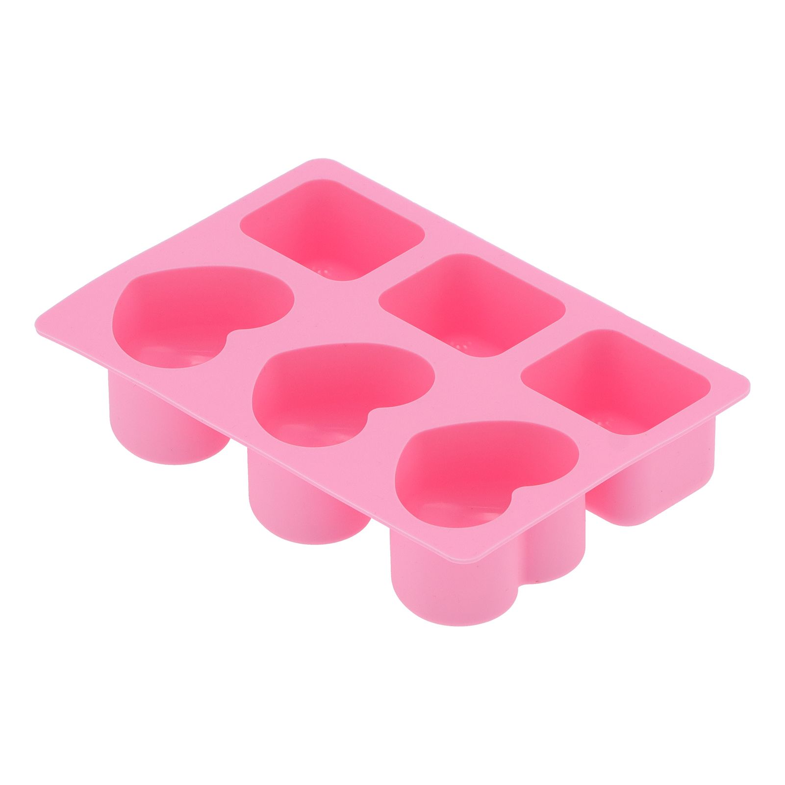 6‑Grid Heart Rectangular Shape Cake Mold Silicone Soap Mold Baking Tool for view 3