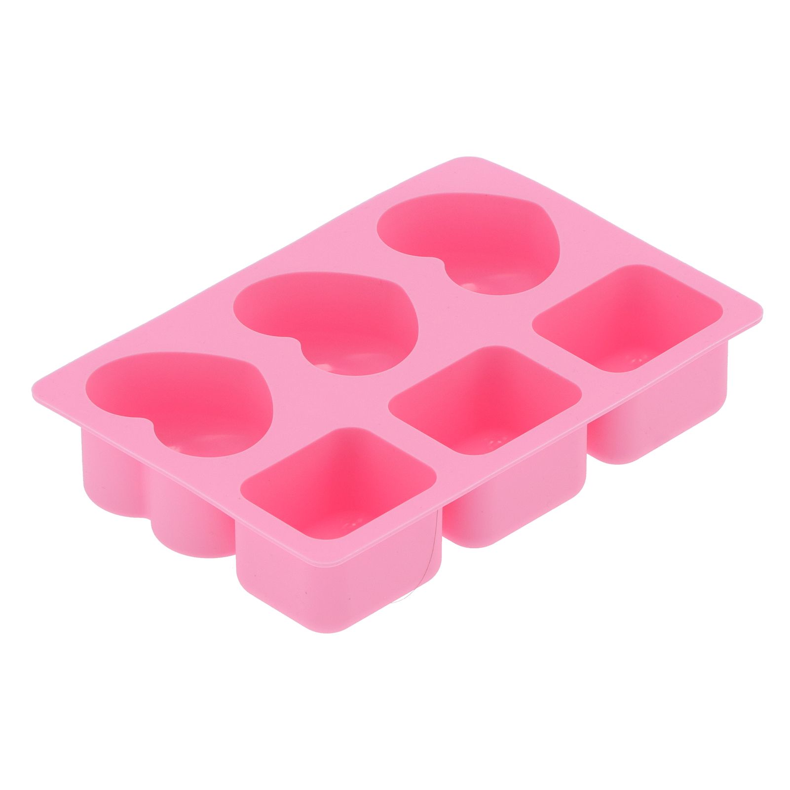 6‑Grid Heart Rectangular Shape Cake Mold Silicone Soap Mold Baking Tool for view 5