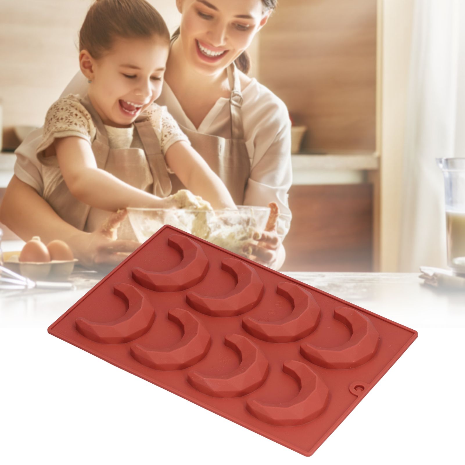 8Hole MoonShaped Mold 3 Dimensional Chocolate Cake Sweet Mold for Home Bakery view 12