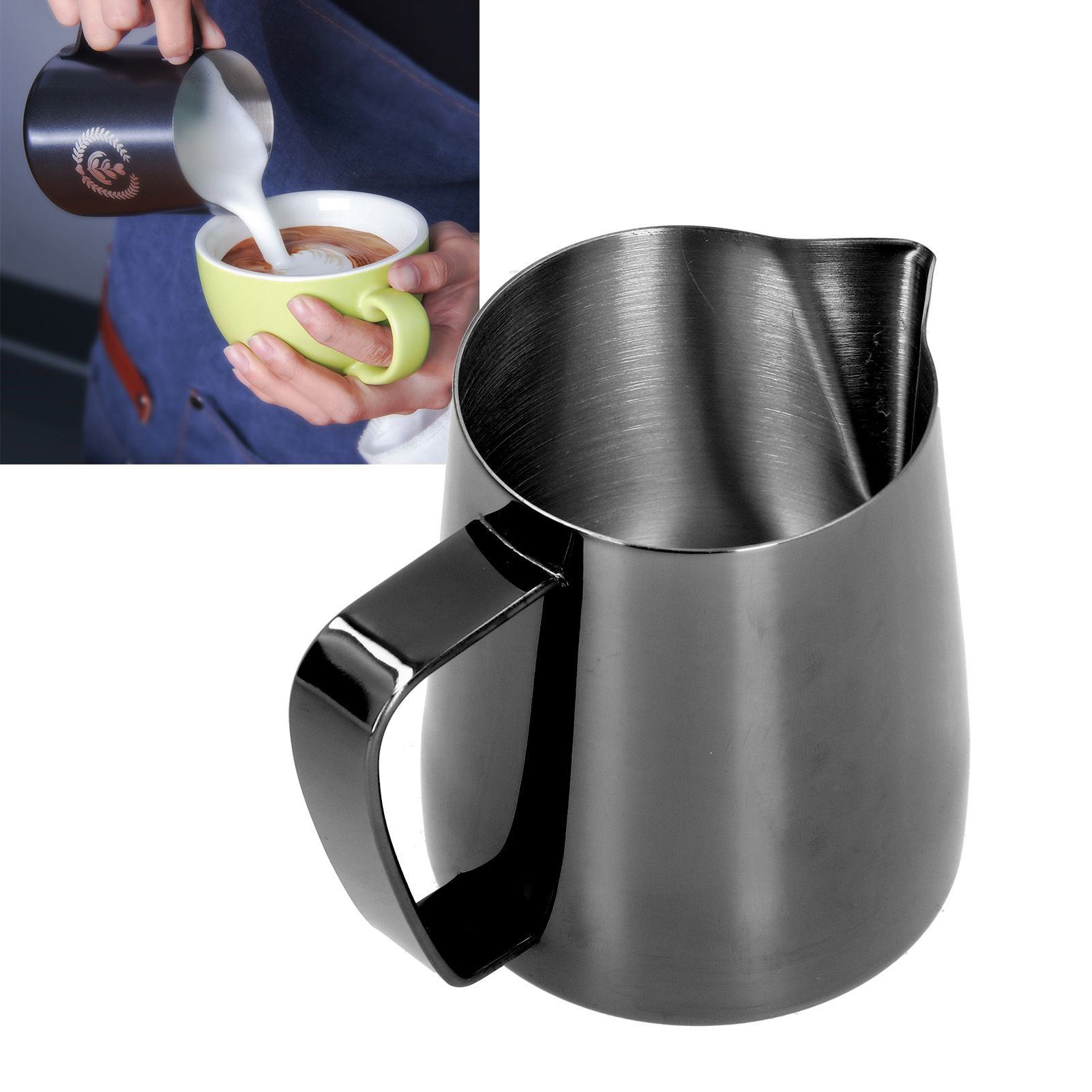 MultiPurpose Coffee Frothing Cup Stainless Steel Pointed Mouth Milk Froth Mug view 11