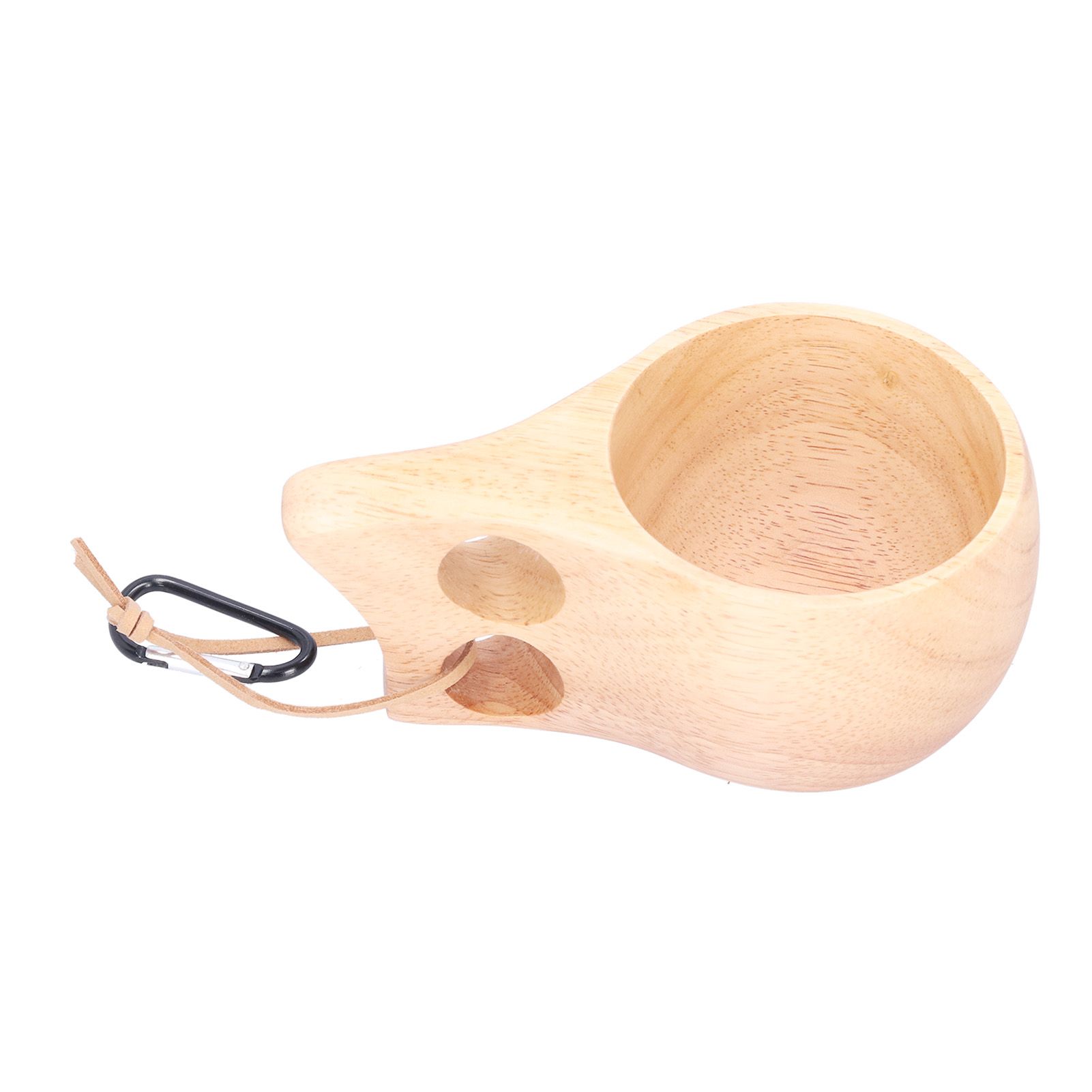 Wooden Mug Cup Portable Lightweight Drinking Cup with Handle Hanging Buckle view 8