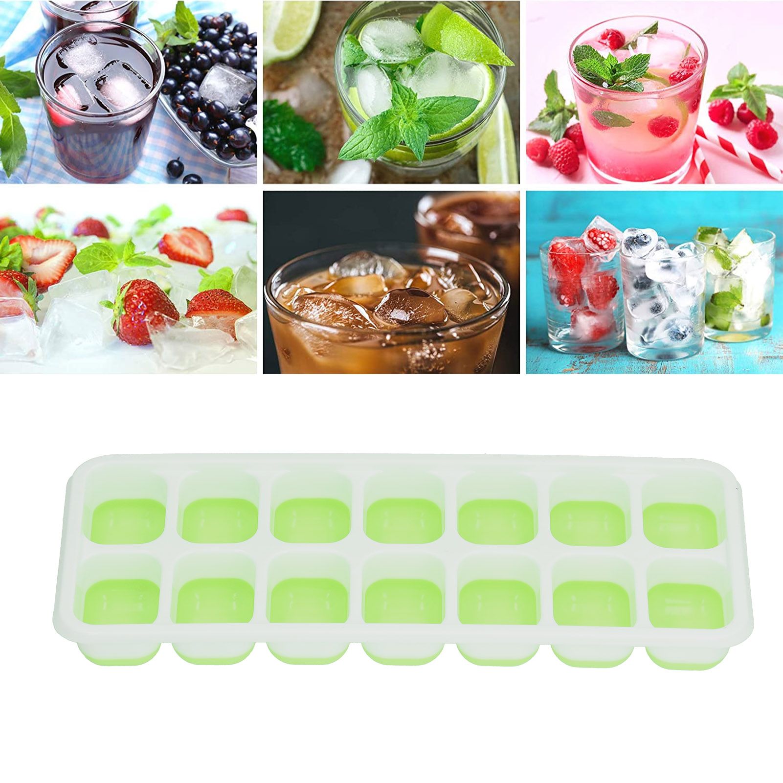 Ice Cube Tray Food Grade Plastic Silicone Ice Mold with Removable Lid for view 12