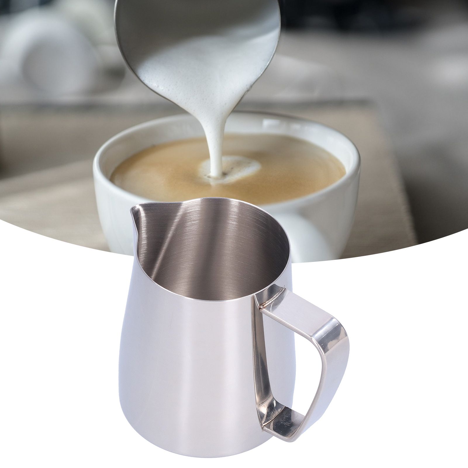 Stainless Steel Coffee Frothing Pitcher Pointed Mouth Coffee Frothing Cup Mug view 12