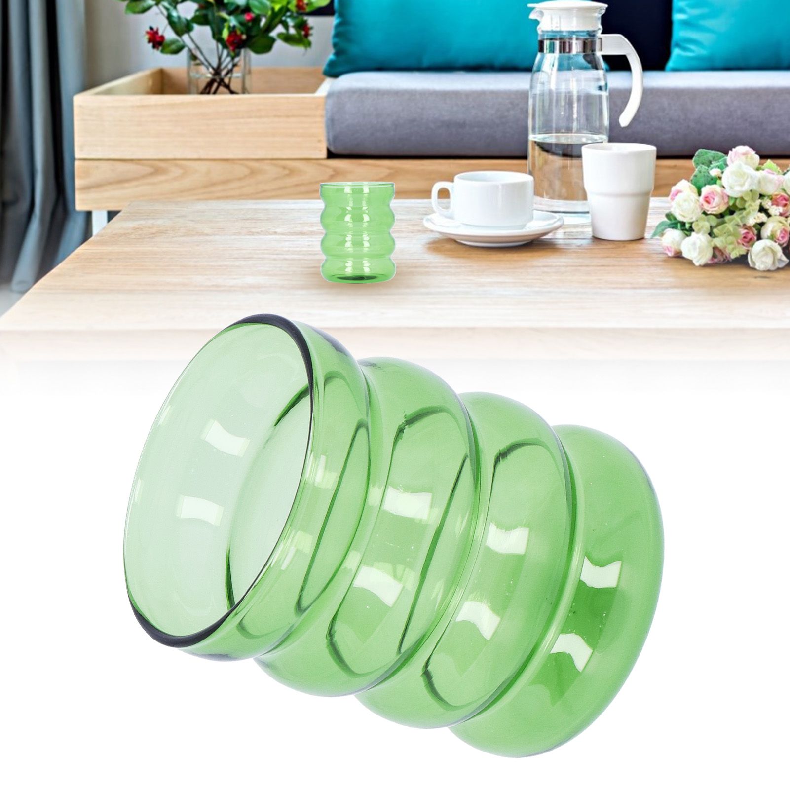 Bamboo Joint Design High Borosilicate Glass Cup HeatResistant Drinking Cup for view 12