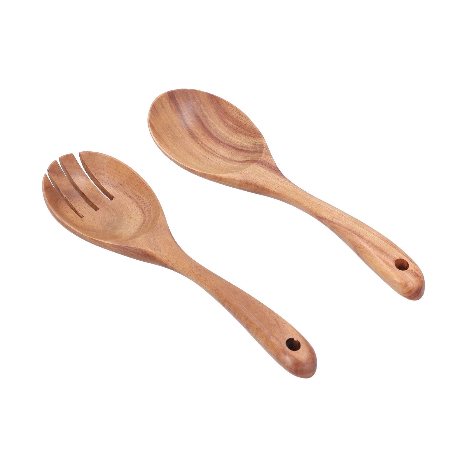 2Pcs/Set Spoon Fork Set Wooden Mixing Spoon Fork for Home Kitchen School view 4
