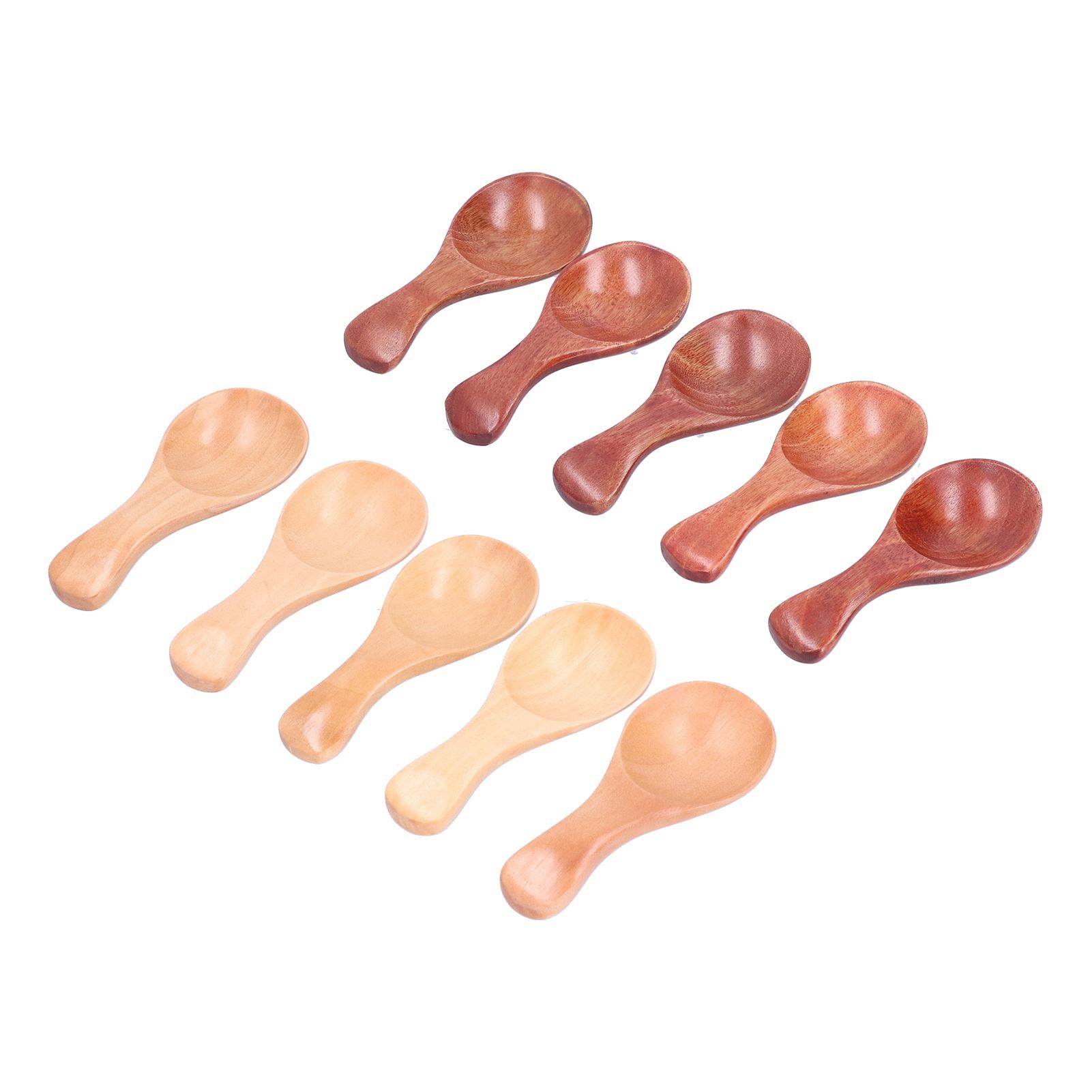 10Pcs Wooden Scoop Sugar Salt Powder Condiment Mini Spoon with Short Handle view 3