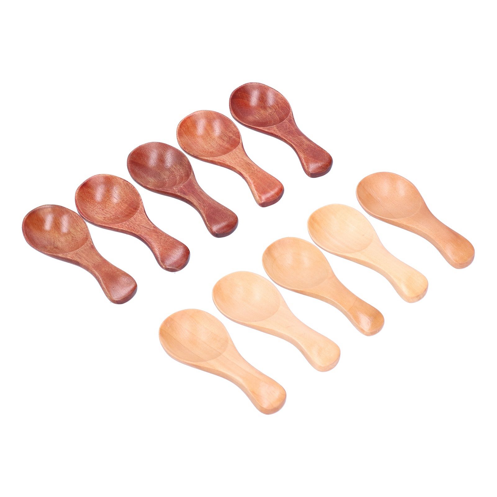 10Pcs Wooden Scoop Sugar Salt Powder Condiment Mini Spoon with Short Handle view 4