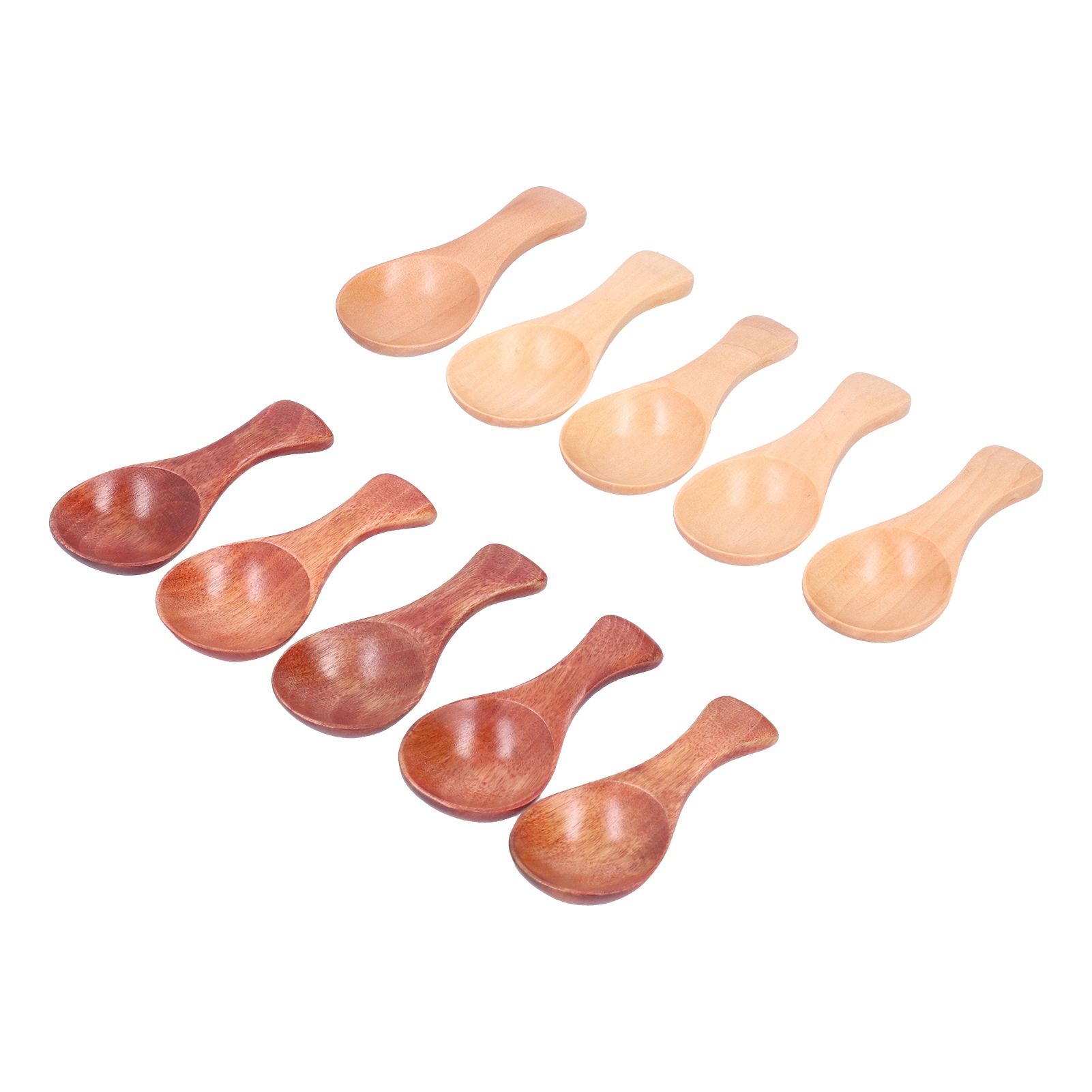 10Pcs Wooden Scoop Sugar Salt Powder Condiment Mini Spoon with Short Handle view 5