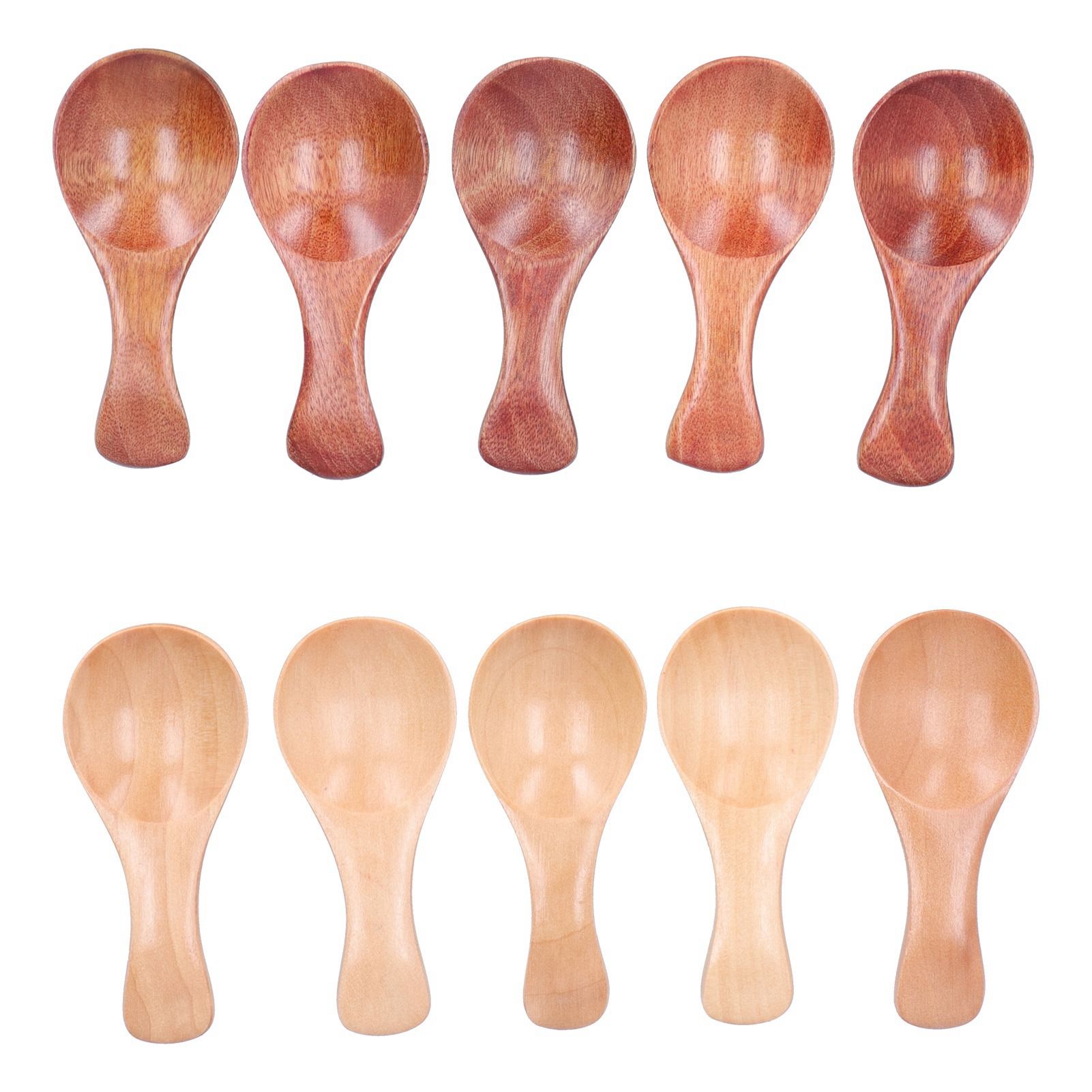10Pcs Wooden Scoop Sugar Salt Powder Condiment Mini Spoon with Short Handle view 6