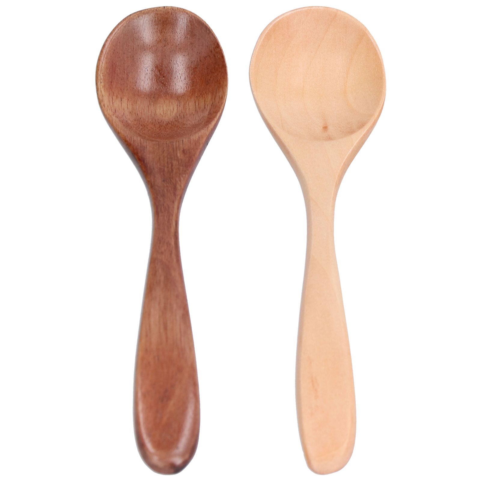 2Pcs/Set Wooden Spoon with Curved Handle Small Mixing Scoop for Home Kitchen view 6