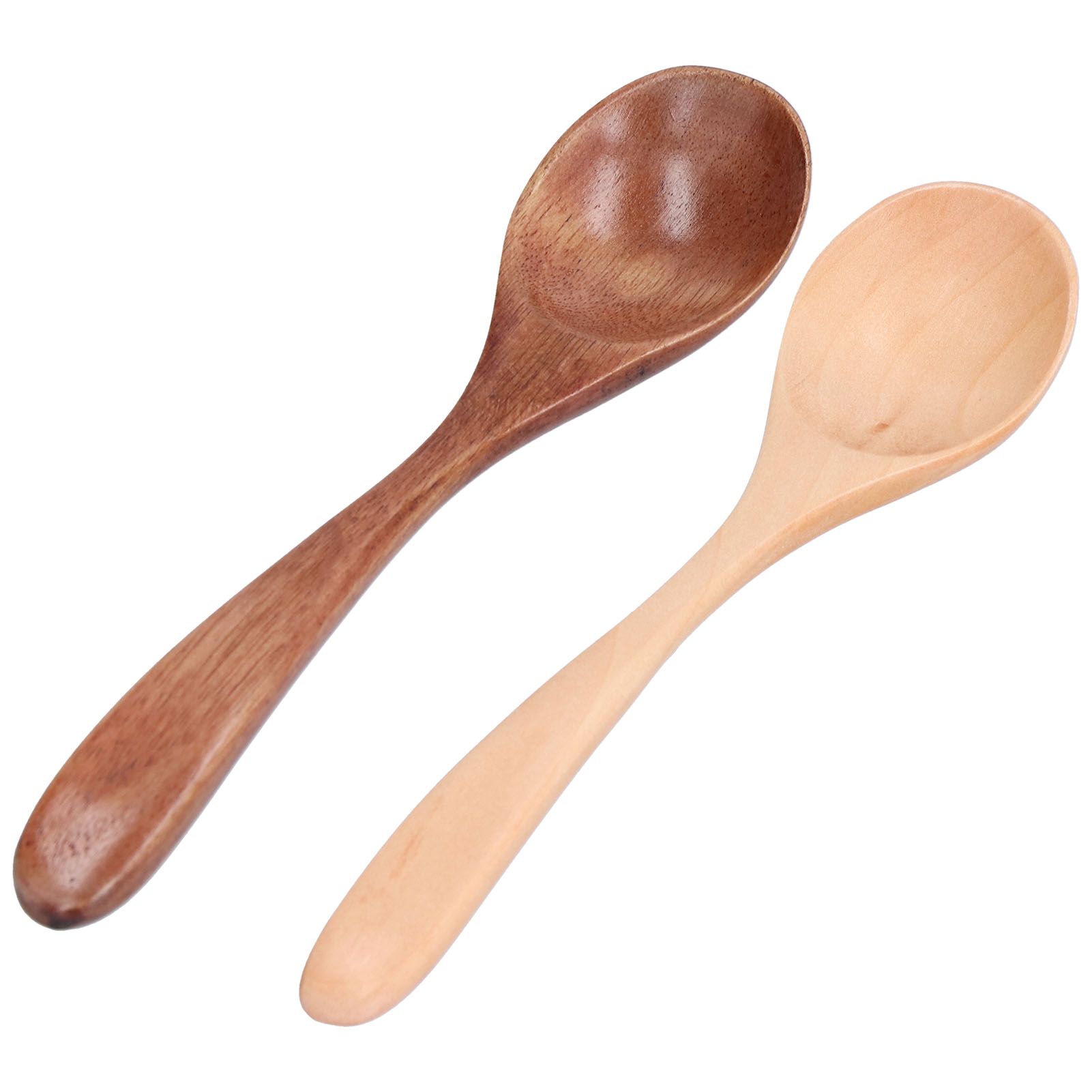2Pcs/Set Wooden Spoon with Curved Handle Small Mixing Scoop for Home Kitchen view 7