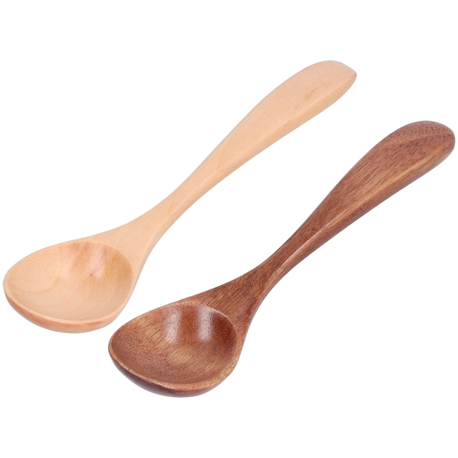 2Pcs/Set Wooden Spoon with Curved Handle Small Mixing Scoop for Home Kitchen view 9