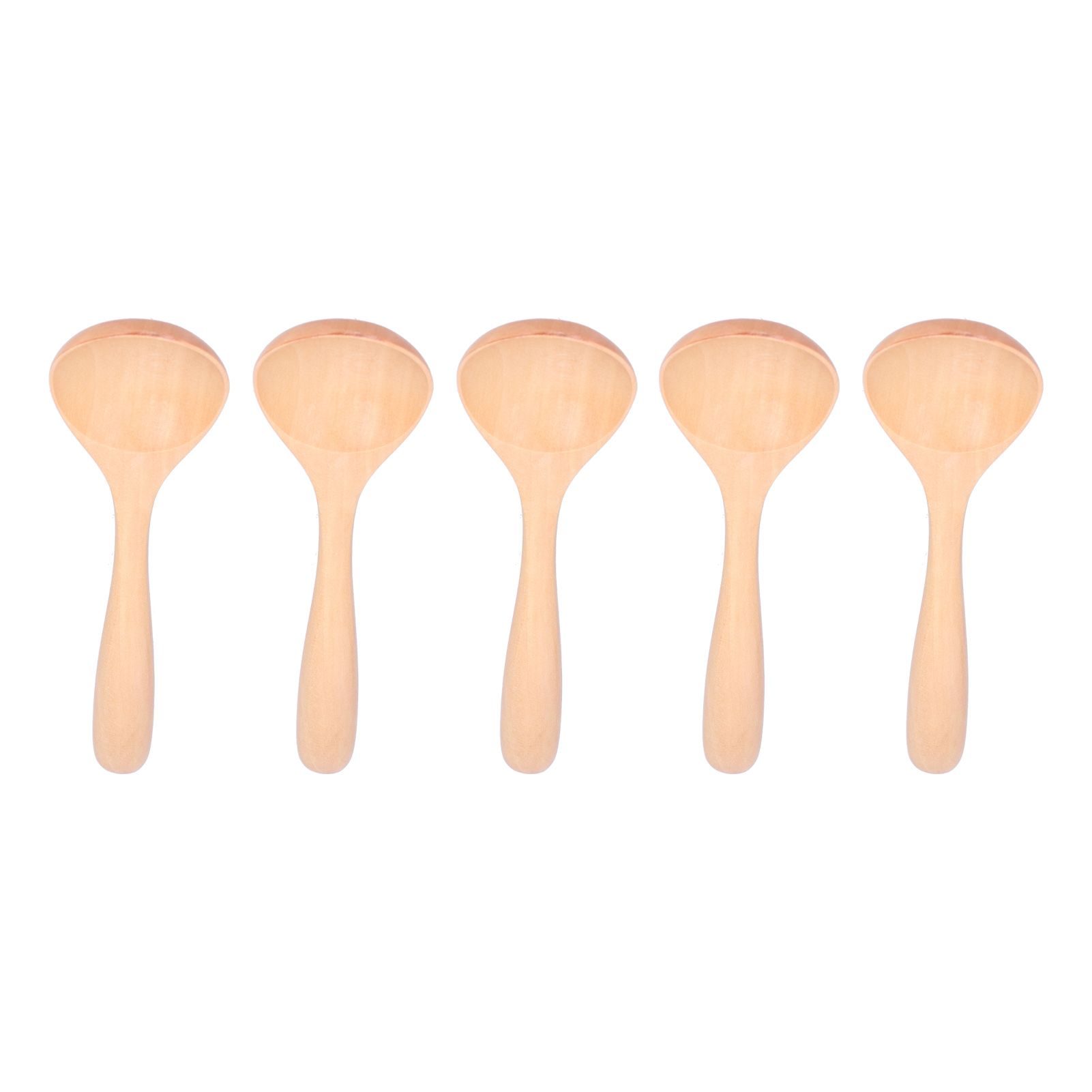 5Pcs Soup Spoon Long Handle Household Wooden Cooking Spoon for Home Kitchen view 4