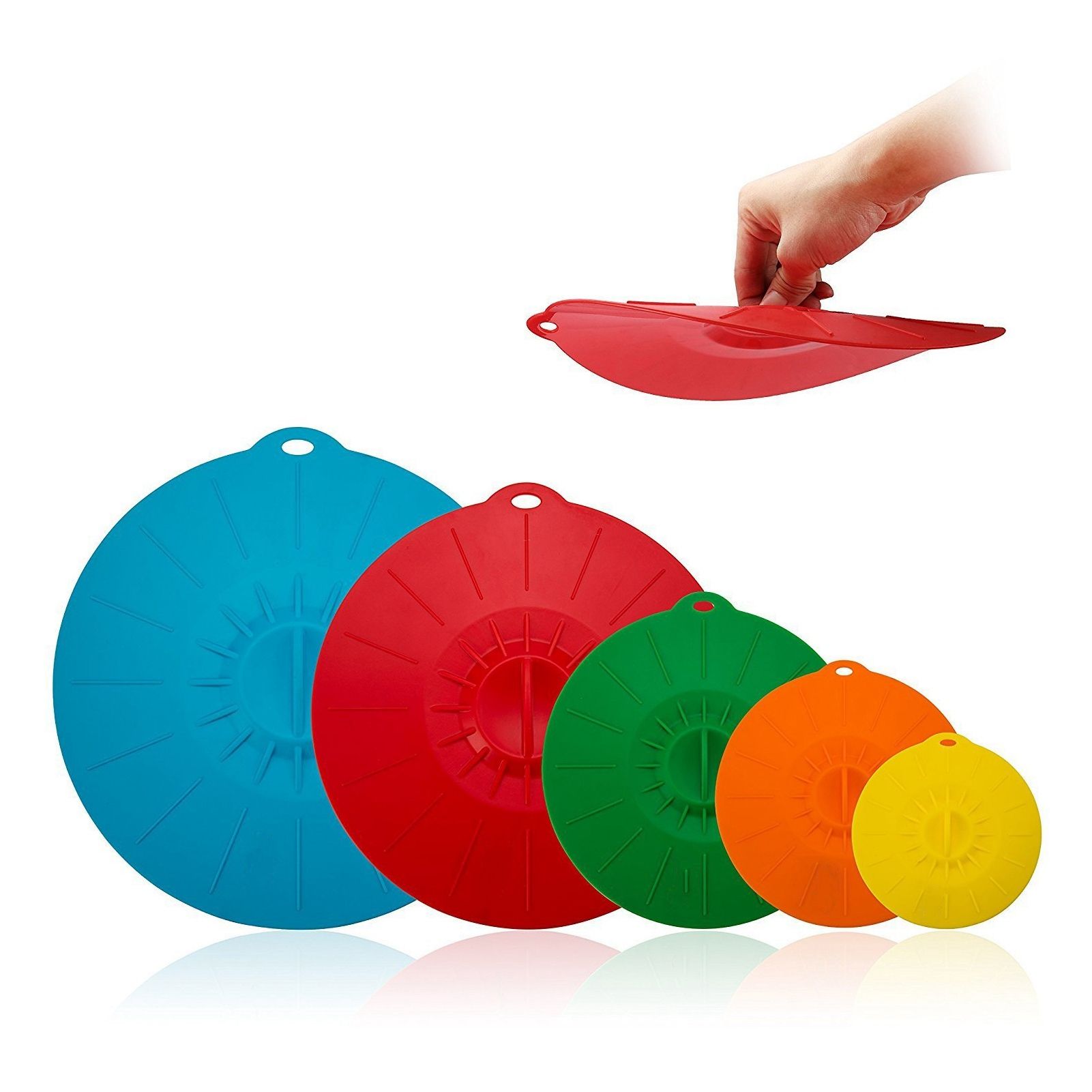 5Pcs/Set Multifunctional Bowl Lid Food Grade Silicone Vacuum Sealing Cover for view 12