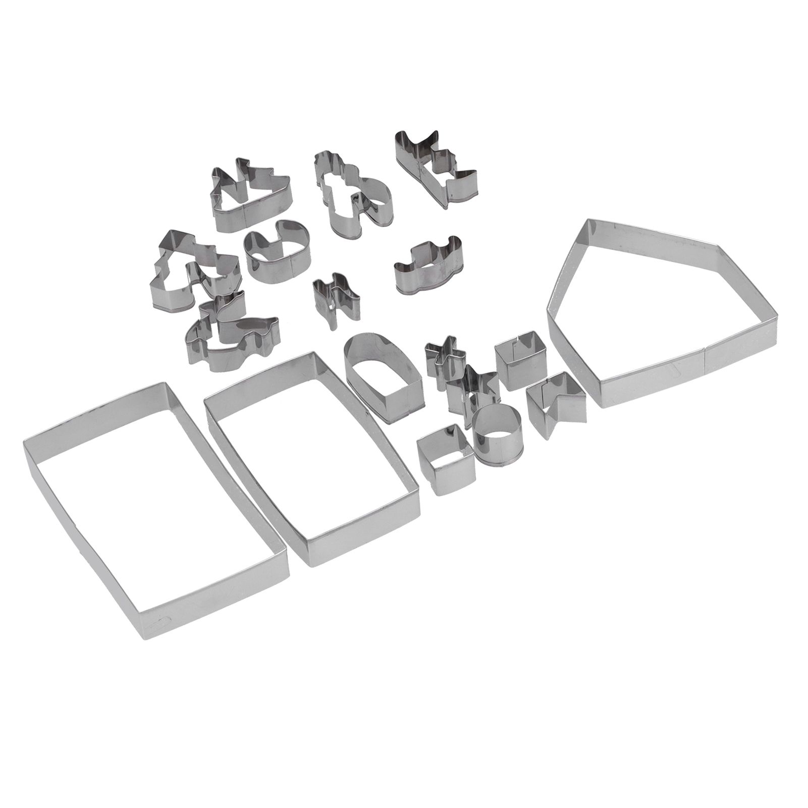 18Pcs/Set Stainless Steel Cookies Cutter Biscuits Mold Gingerbread House Mold view 9