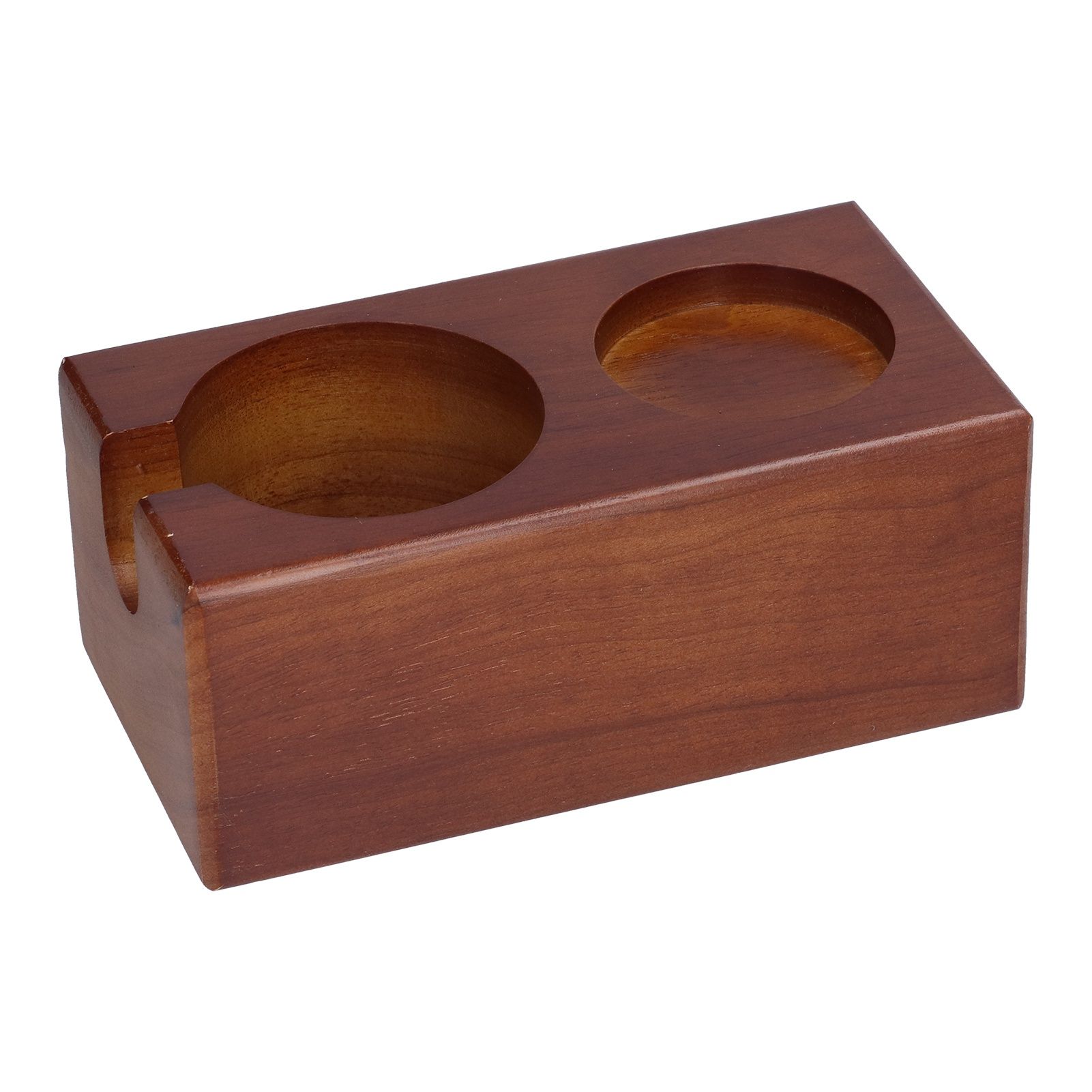 2 Hole Coffee Tamper Holder Beech Coffee Handle Mat Pad Stand for Home view 2
