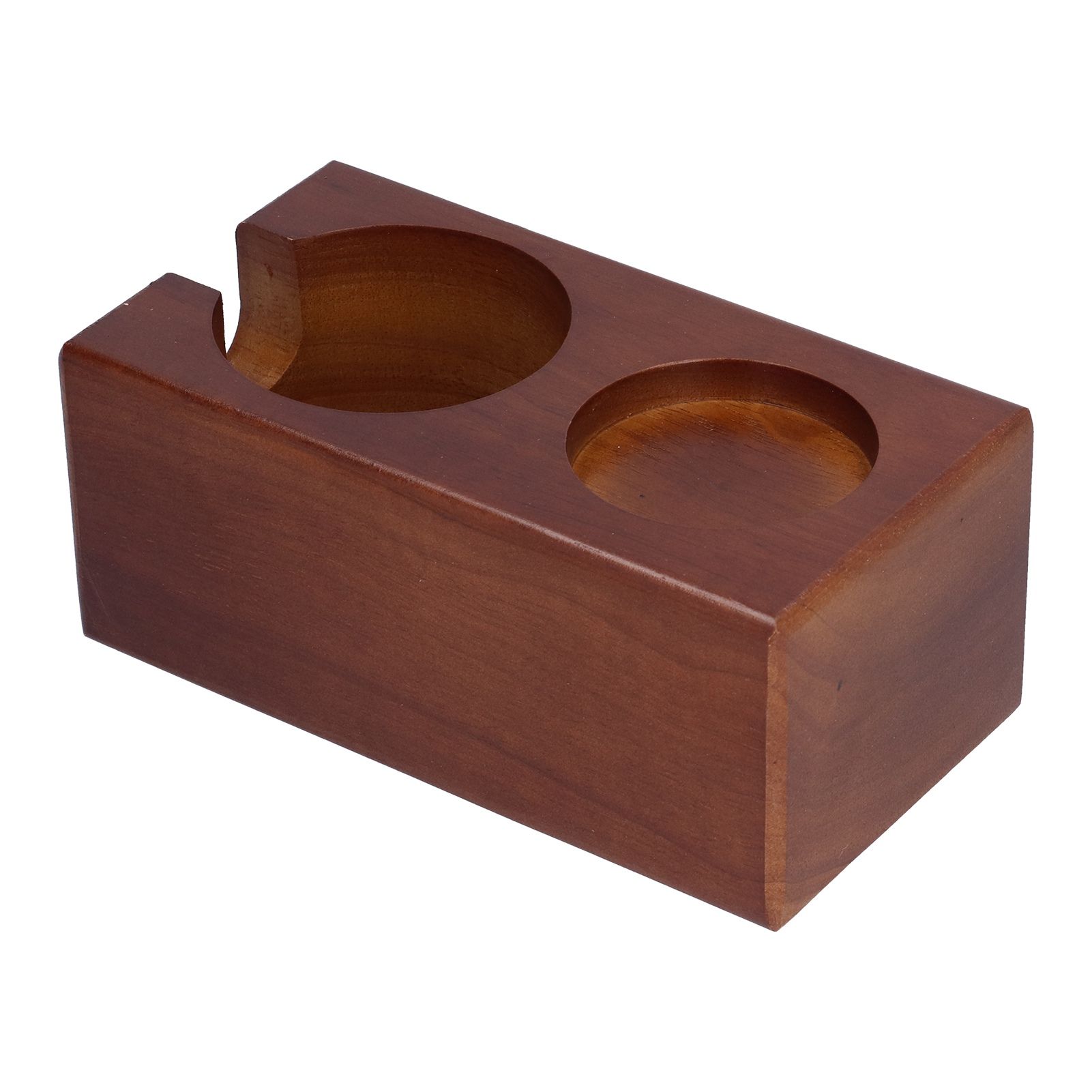 2 Hole Coffee Tamper Holder Beech Coffee Handle Mat Pad Stand for Home view 5