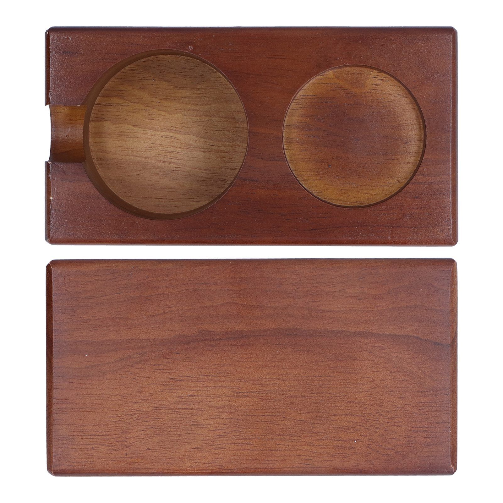 2 Hole Coffee Tamper Holder Beech Coffee Handle Mat Pad Stand for Home view 10