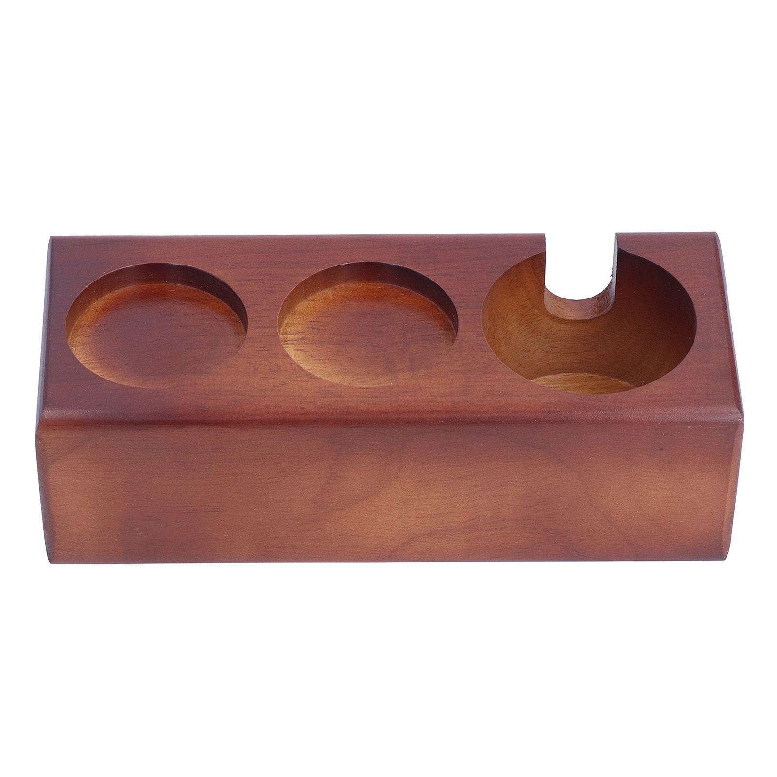 3‑Slots Wood Coffee Tamper Holder Portafilter Storage Stand Tamping Station view 2