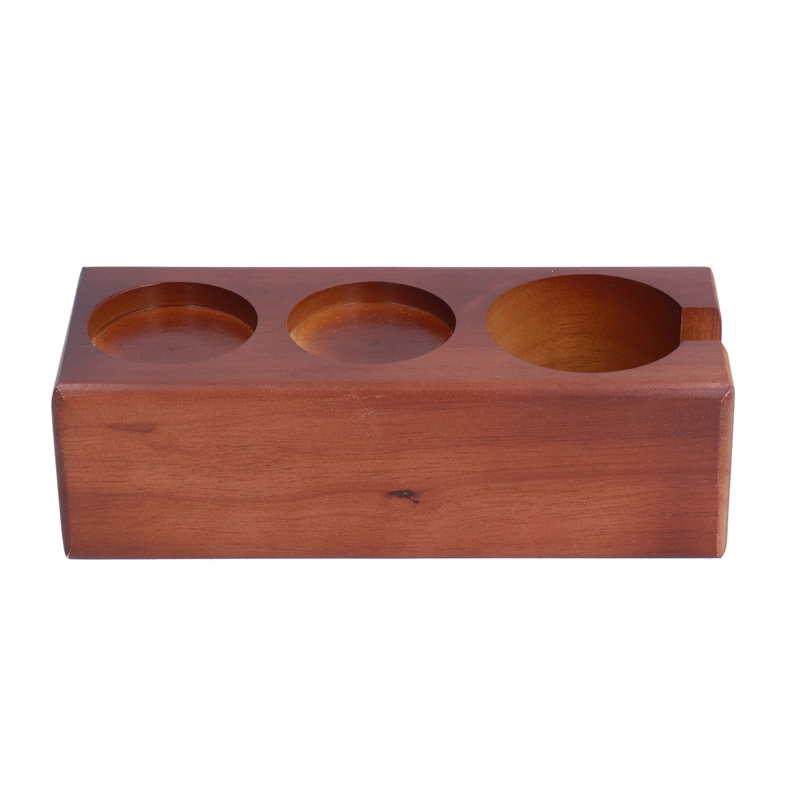 3‑Slots Wood Coffee Tamper Holder Portafilter Storage Stand Tamping Station